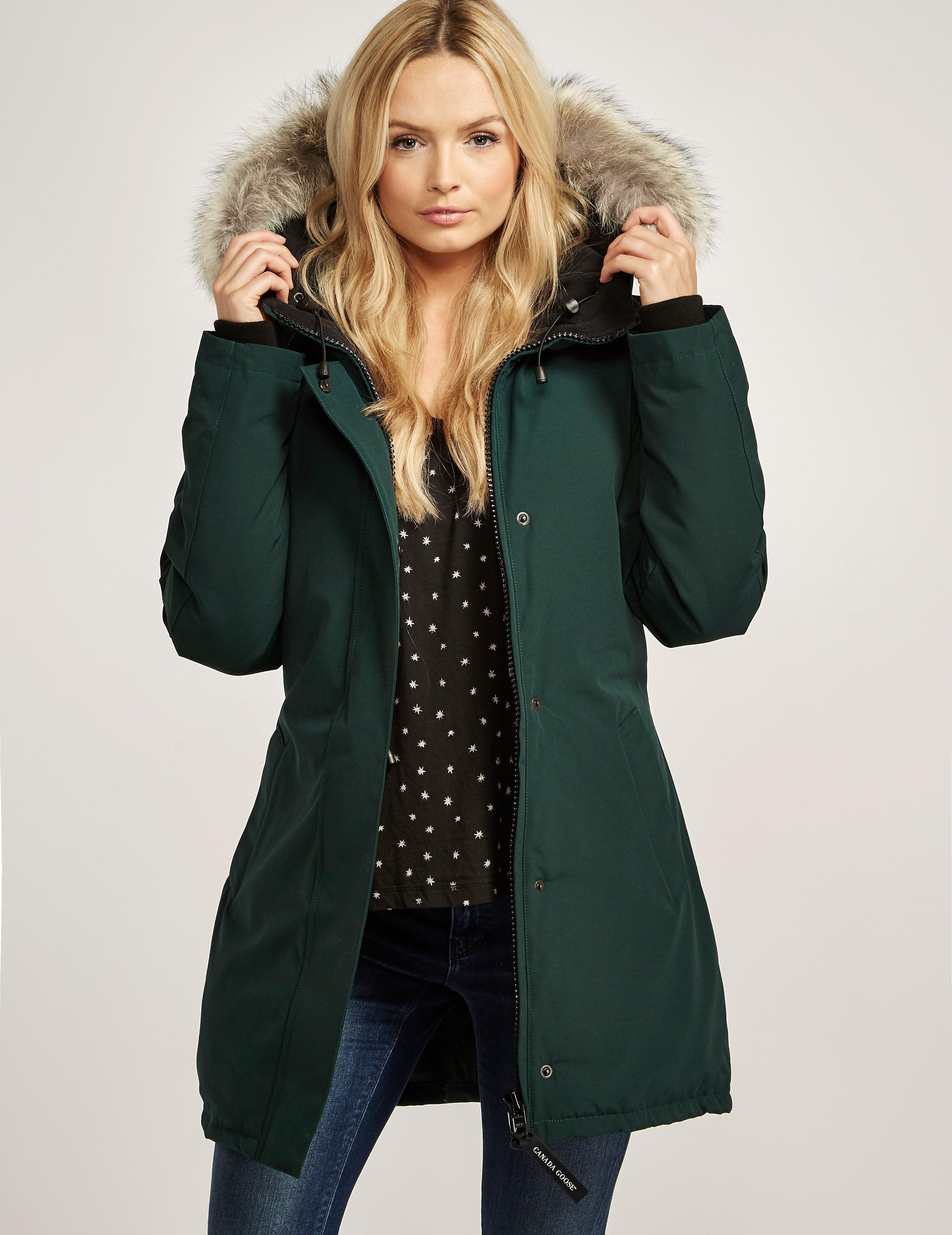 Canada Goose Goose Womens Victoria Padded Parka Jacket Green | Lyst