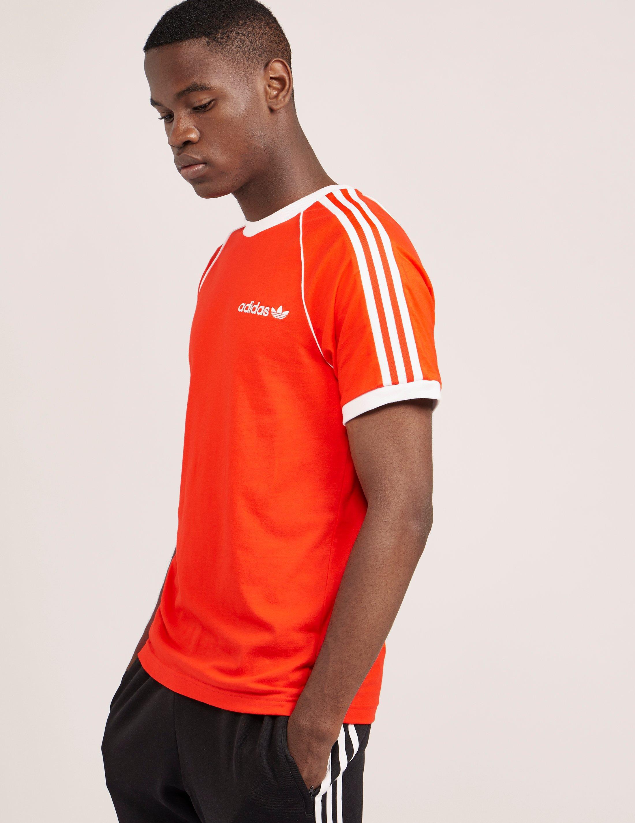 adidas Originals Cotton Mens 70's California Short Sleeve T-shirt Orange/white  for Men - Lyst