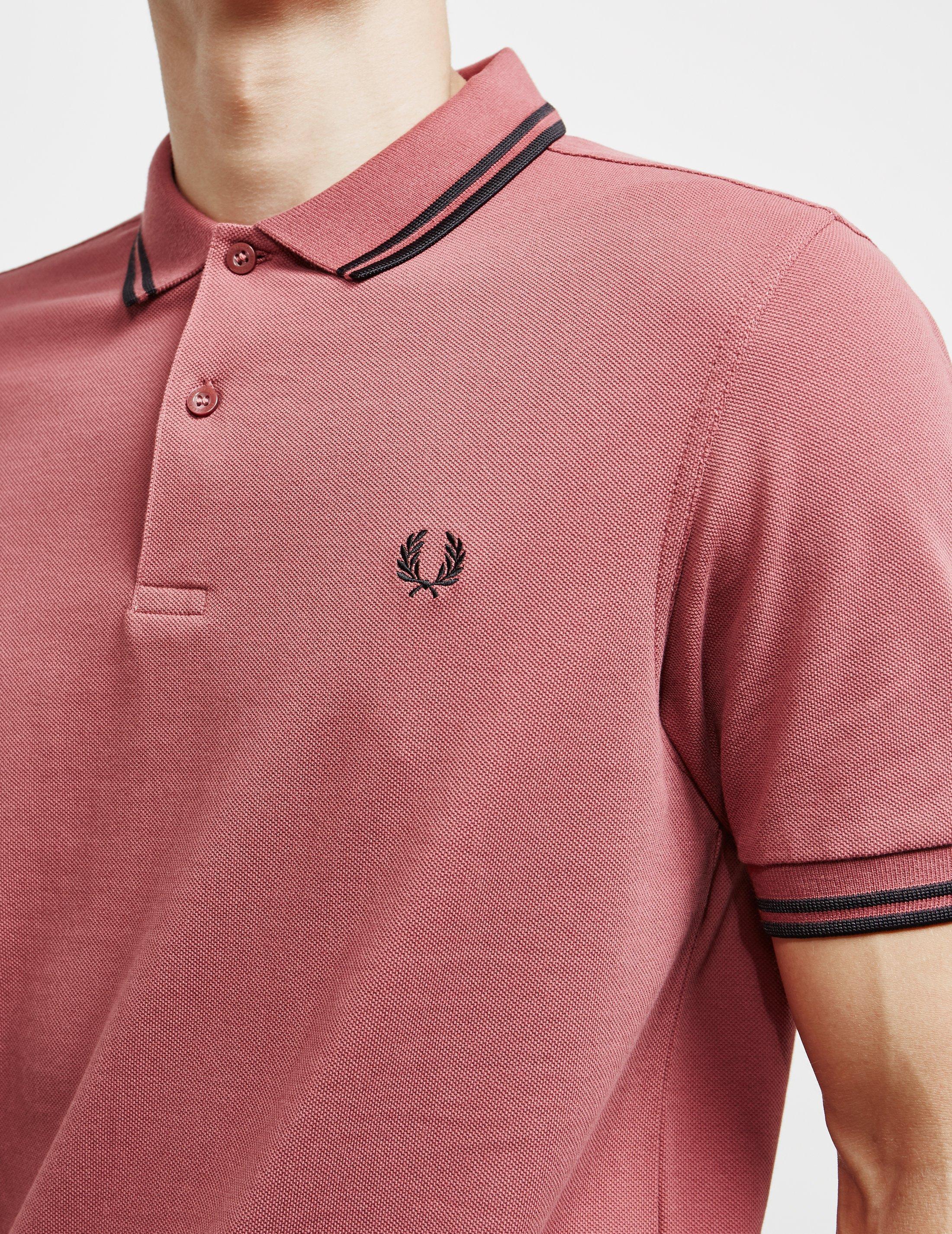 Fred Perry Cotton Twin Tipped Short Sleeve Polo Shirt Berry/black for Men -  Lyst