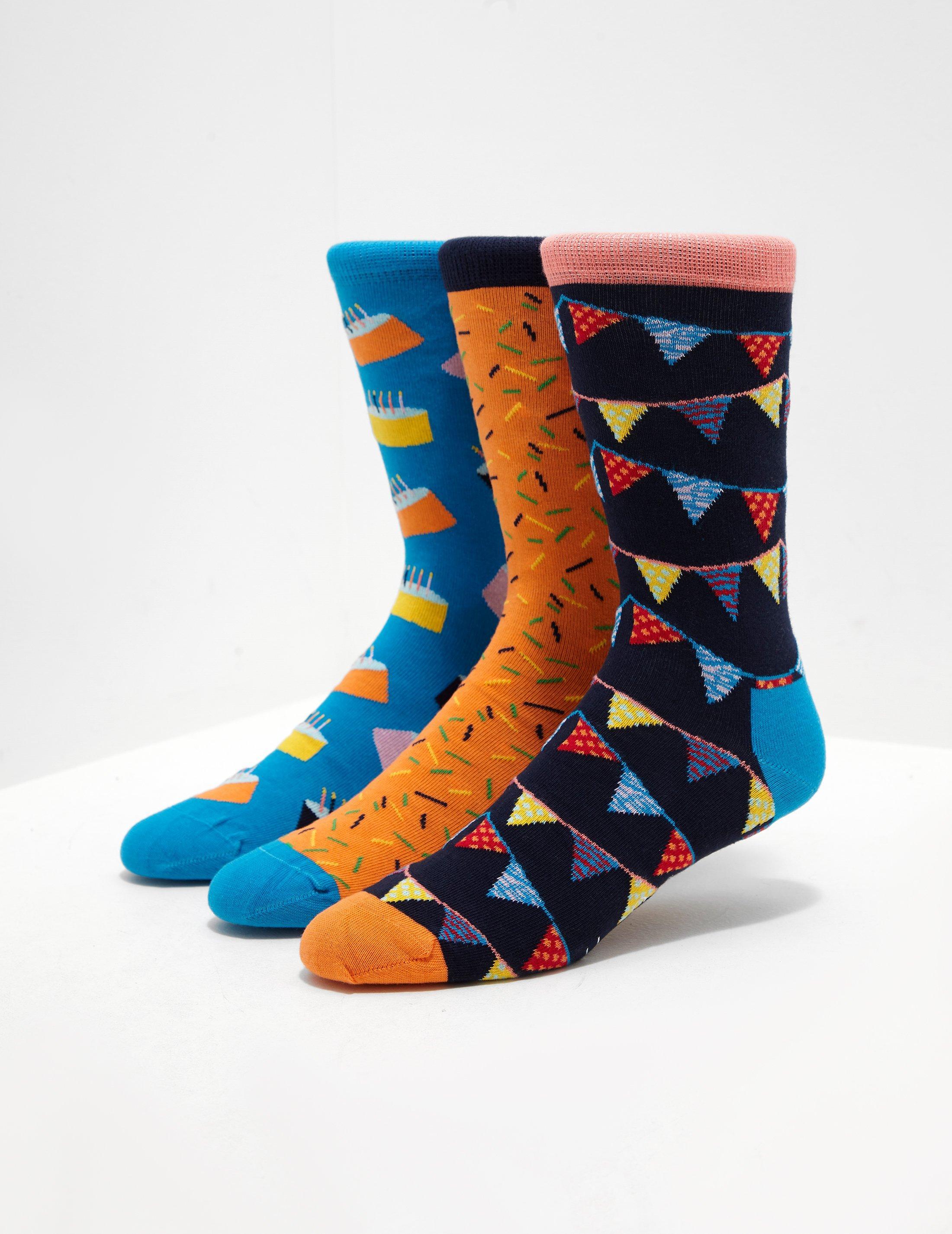 Lyst Happy Socks 3pack Birthday Socks Multi in Blue for Men