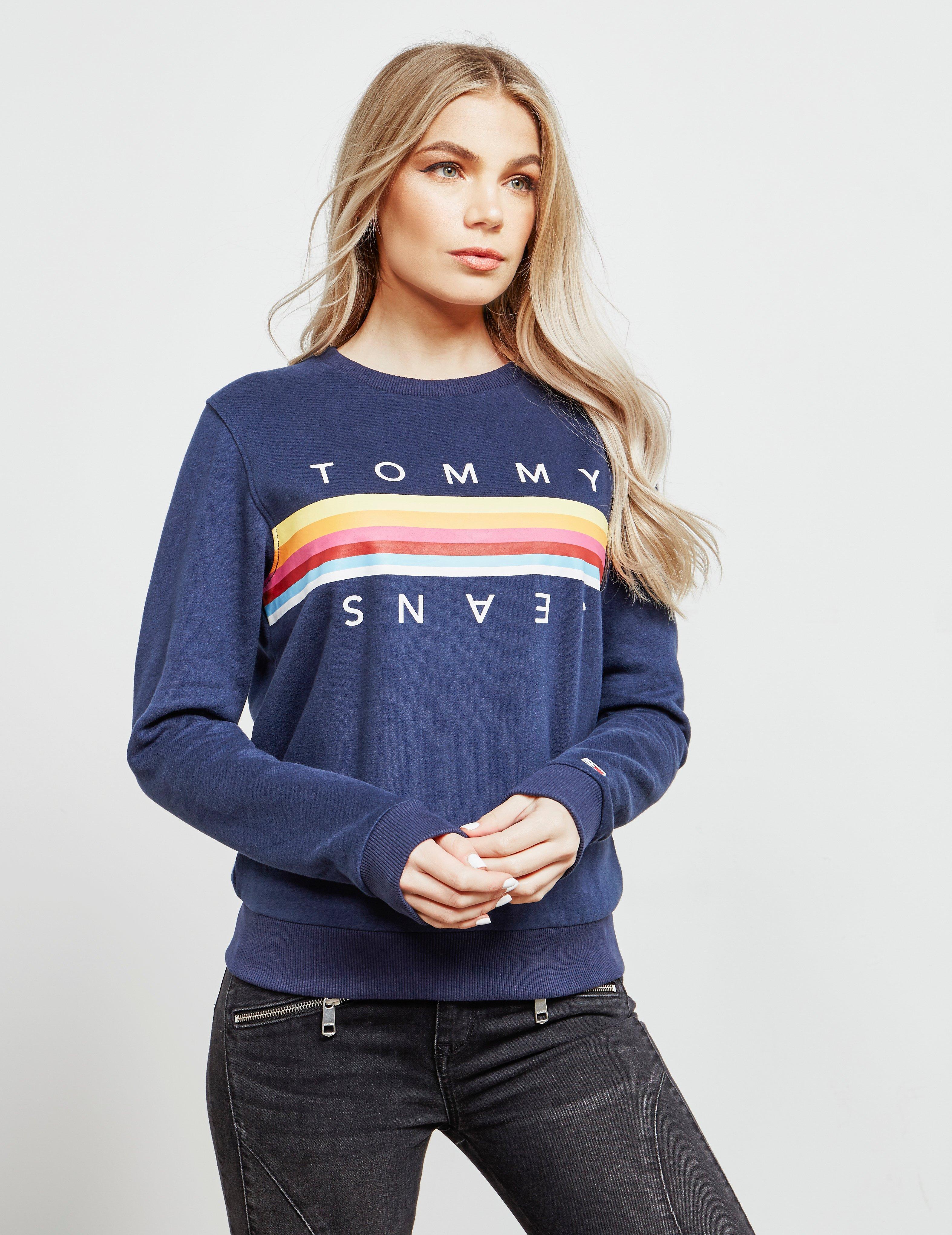 Tommy Hilfiger Rainbow Sweatshirt Navy Blue | Lyst