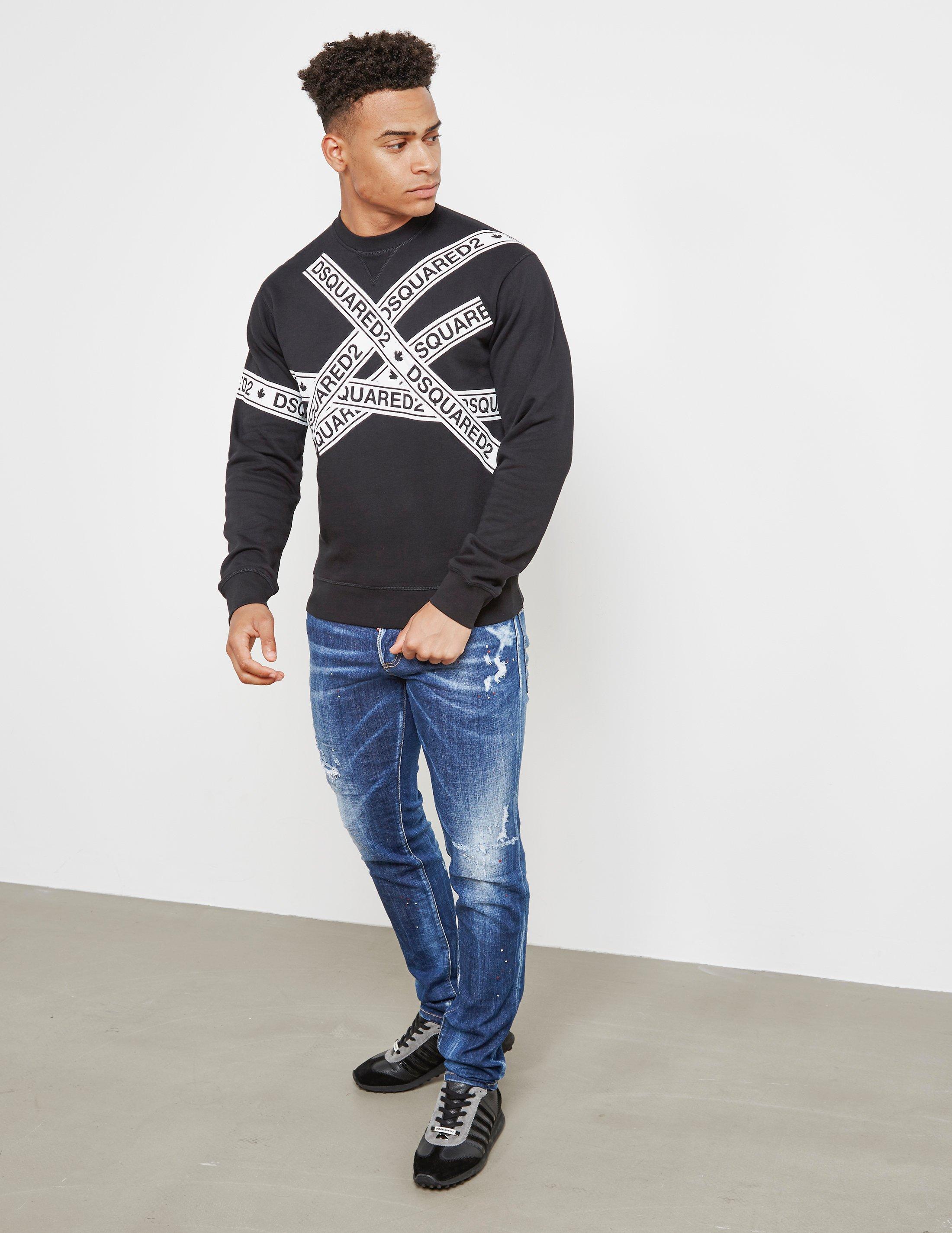dsquared2 tape logo sweatshirt