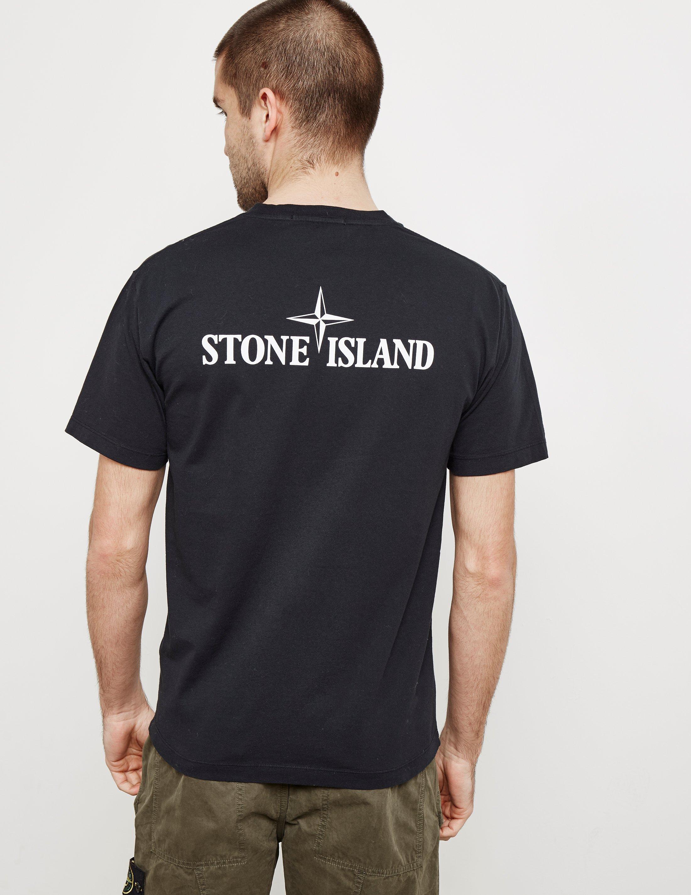 Stone Island Mens Back Print Short Sleeve T-shirt Black for Men - Lyst