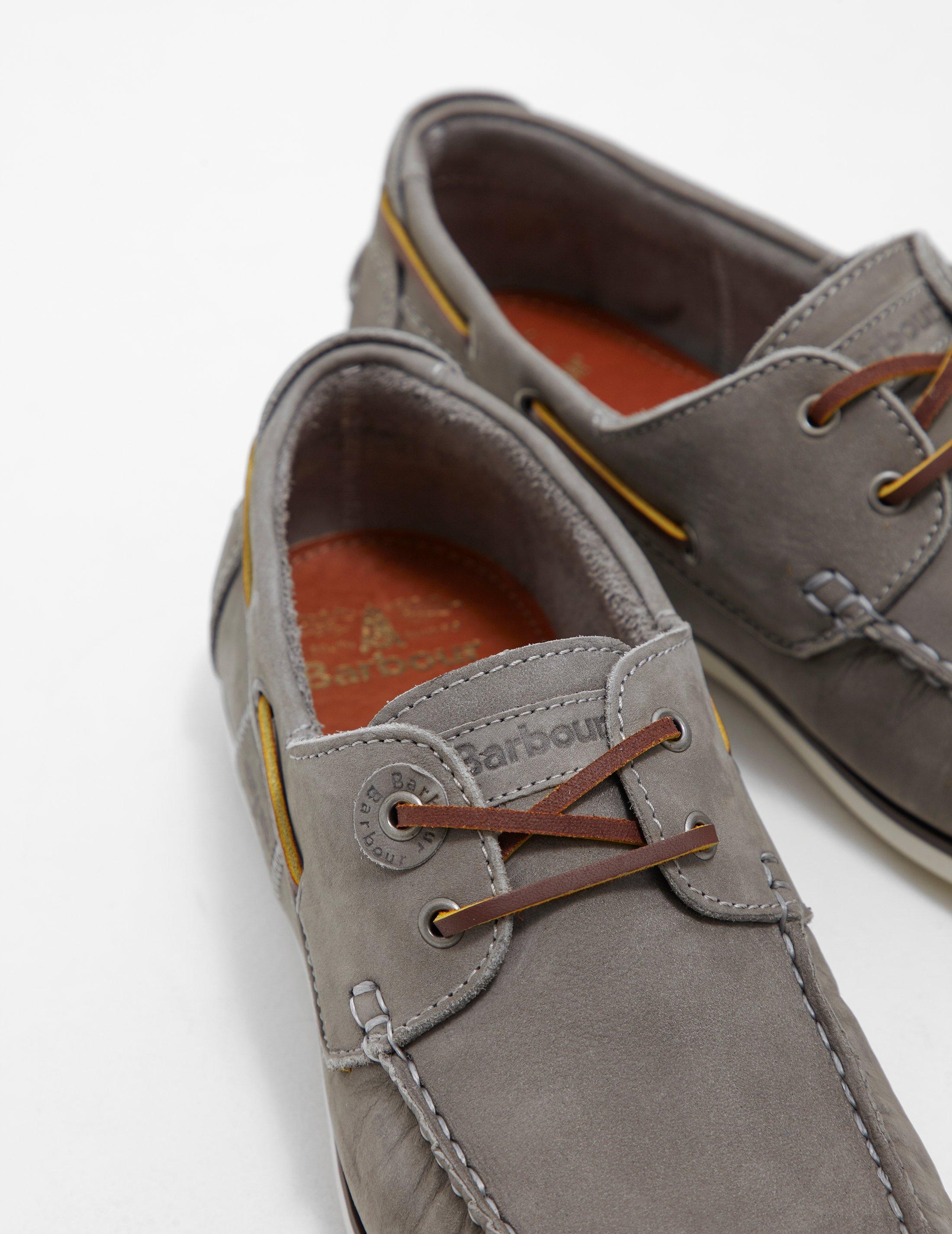 barbour capstan boat shoes grey