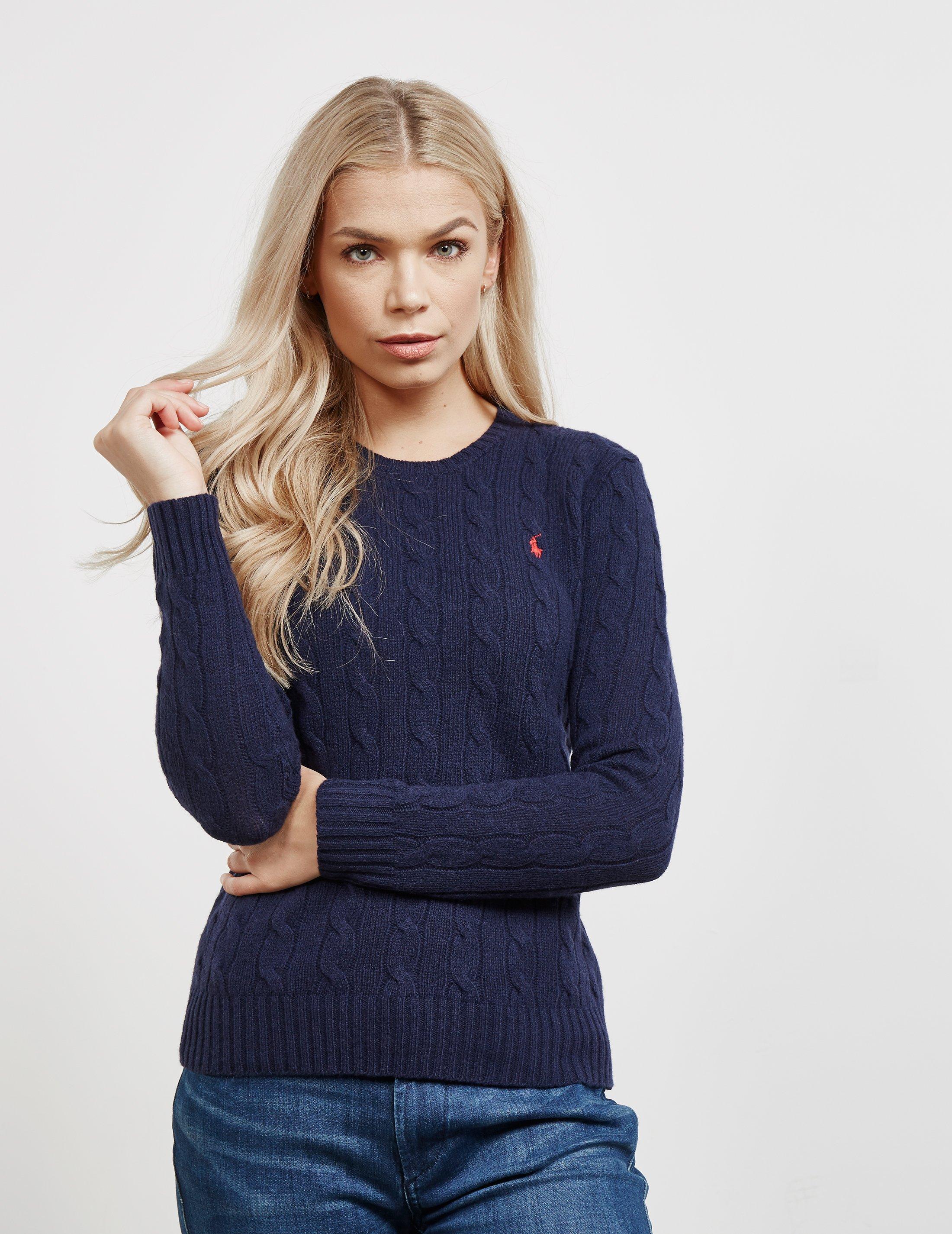 Polo Ralph Lauren Wool Womens Juliana Knitted Jumper Navy Blue | Lyst  Australia