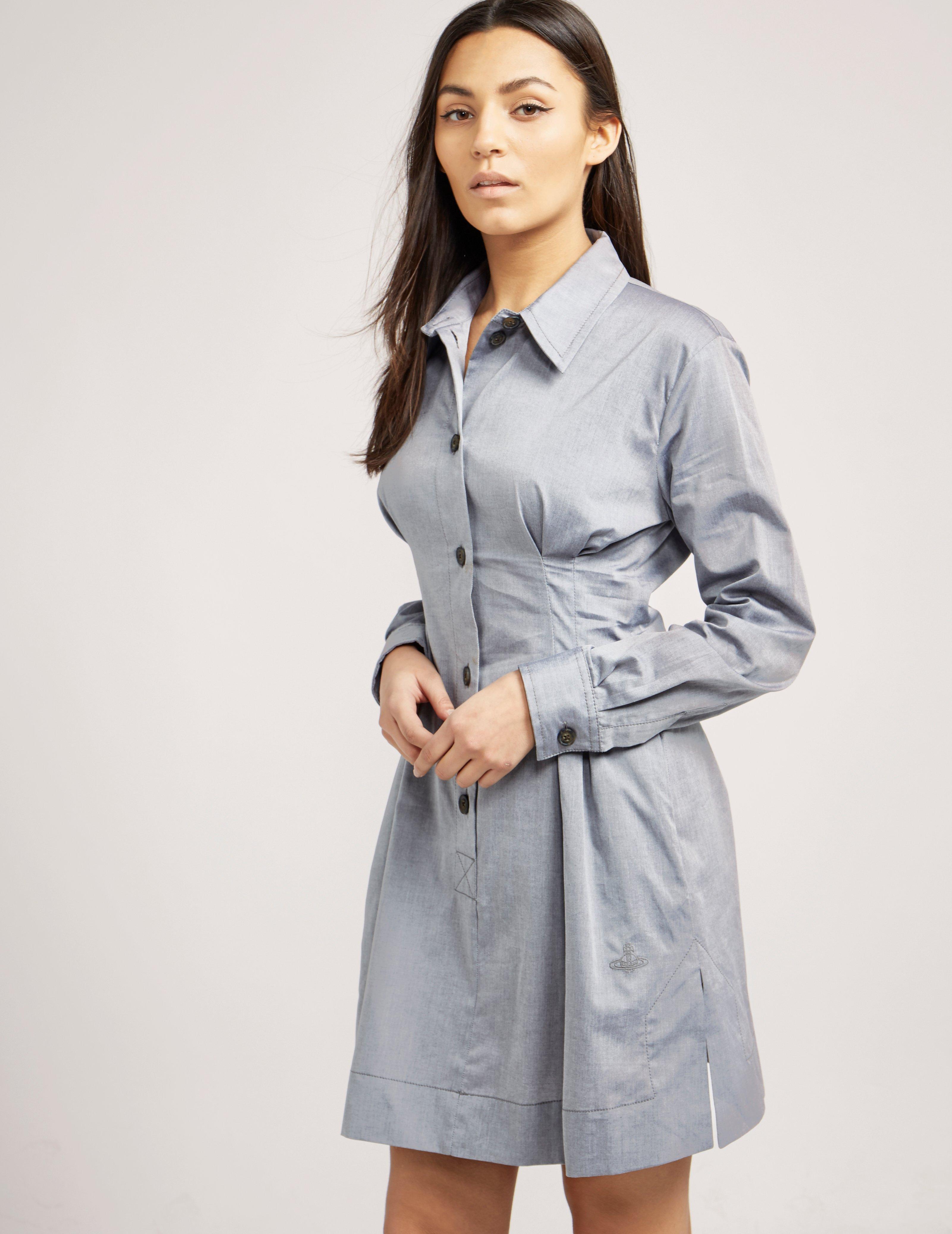 Kwalificatie Initiatief beschaving Vivienne Westwood Cotton Anglomania Ringstead Shirt Dress in Grey (Gray) -  Lyst