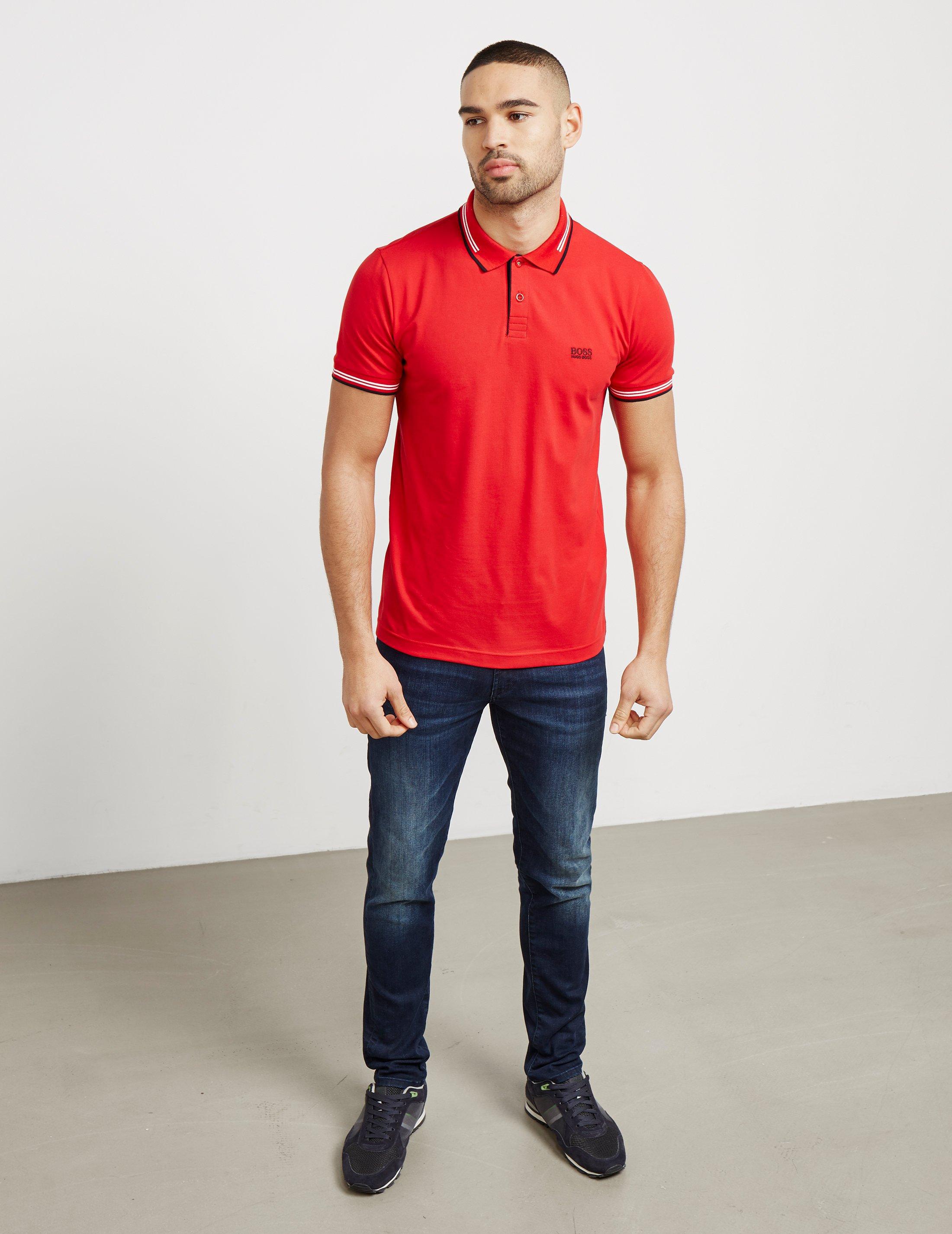 BOSS by HUGO BOSS Cotton Mens Paul Short Sleeve Polo Shirt Red for Men |  Lyst