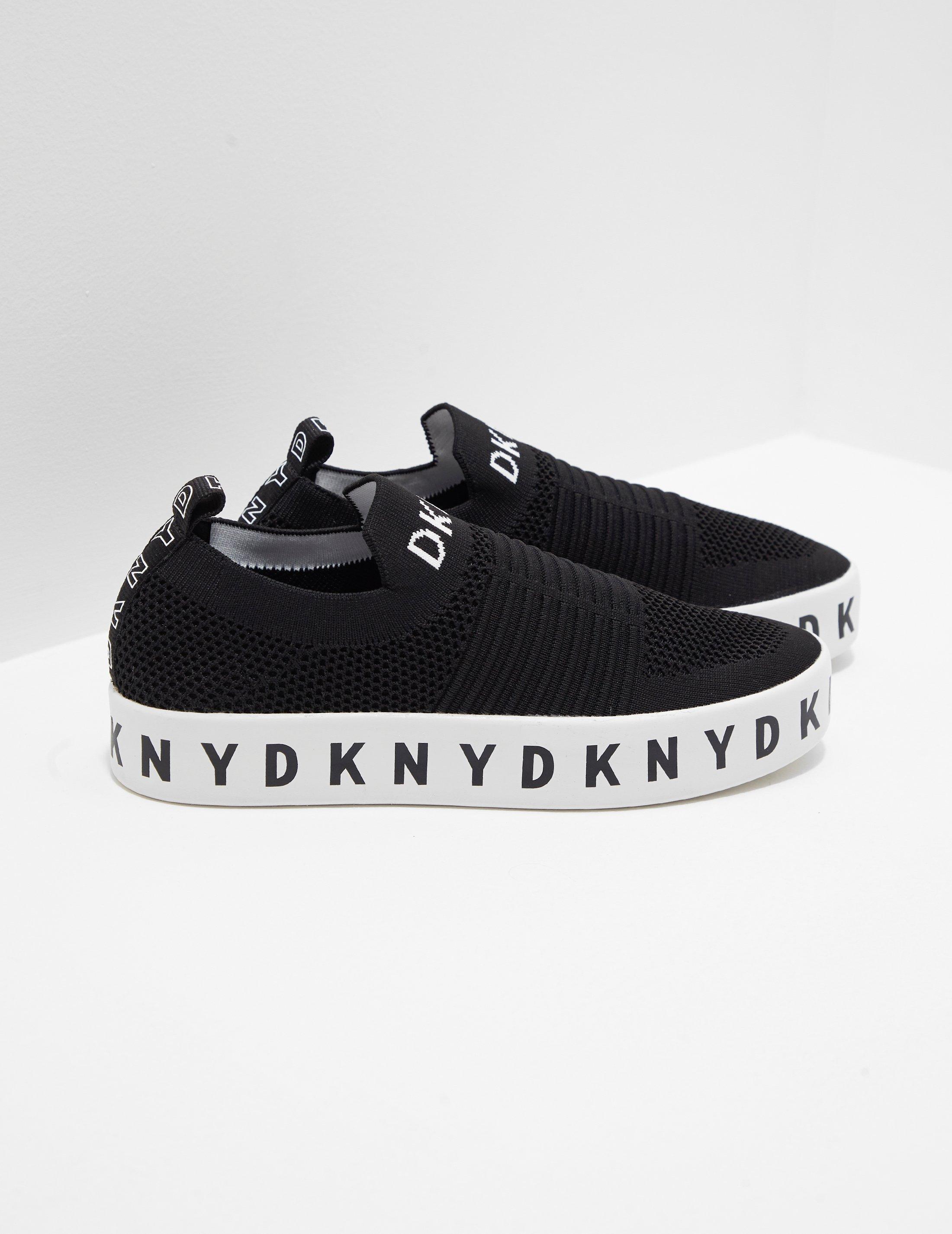 DKNY Platform Logo Slip On Trainer in Black | Lyst