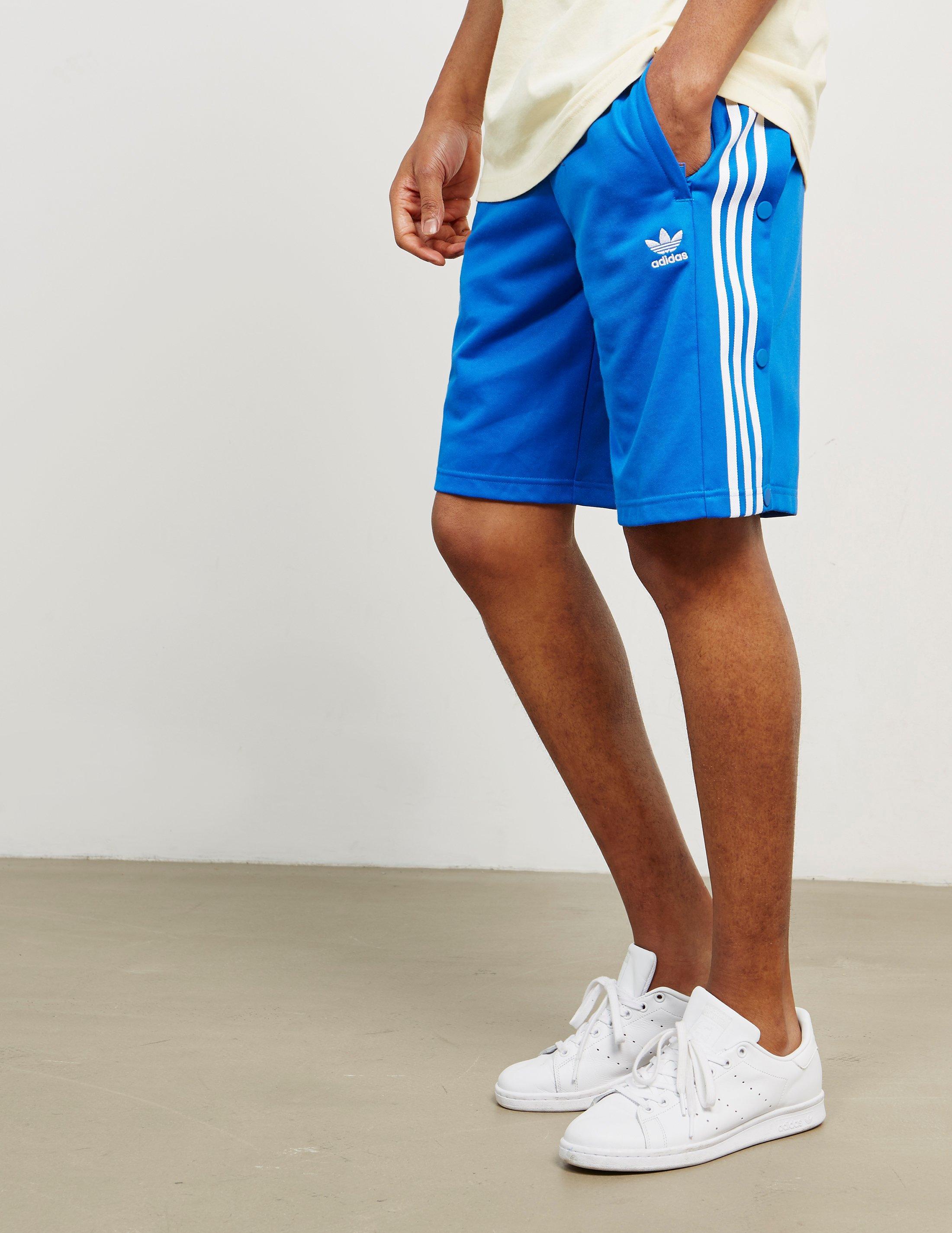 adidas Originals Cotton Mens Snap Button Shorts Blue for Men - Lyst