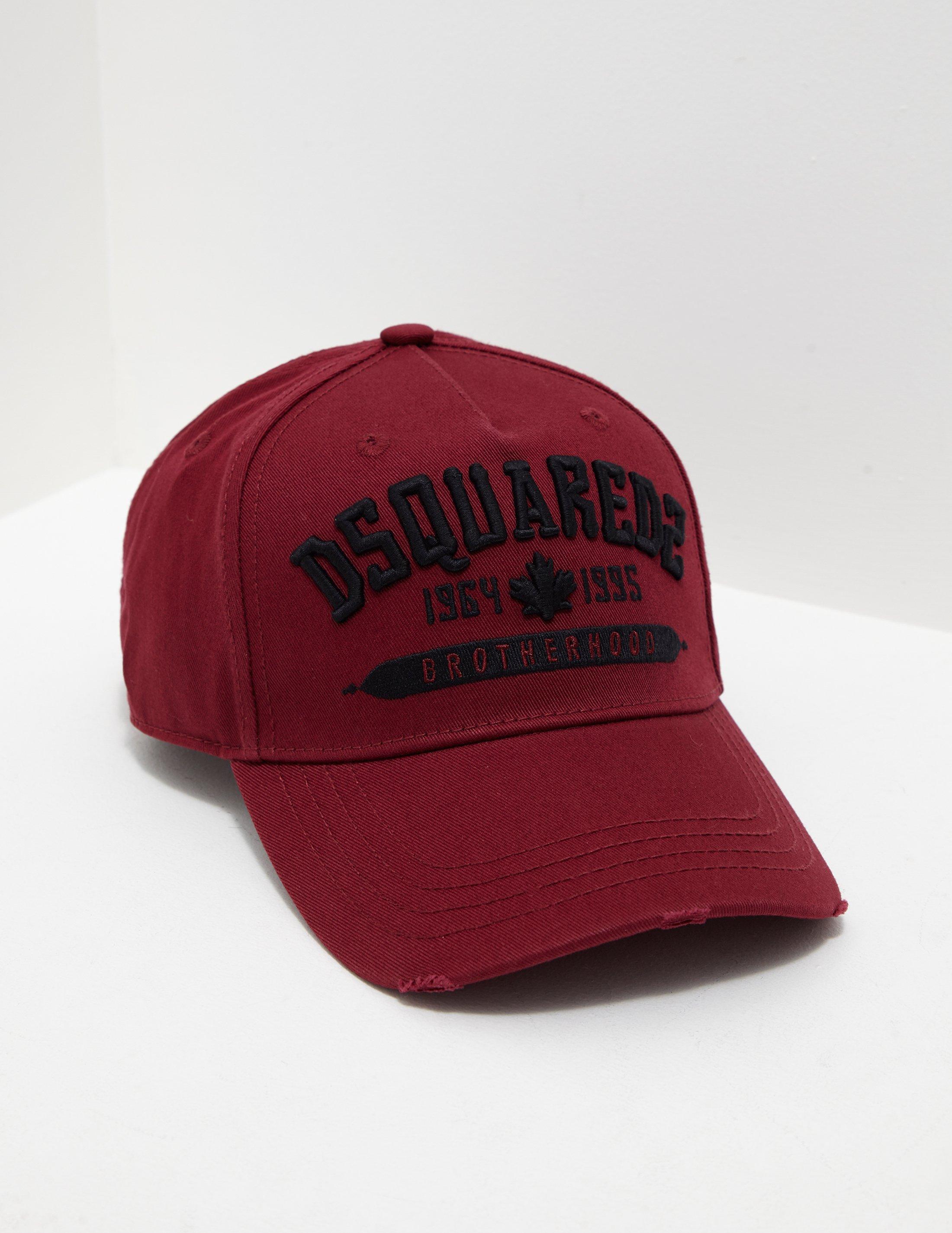 red and black dsquared hat