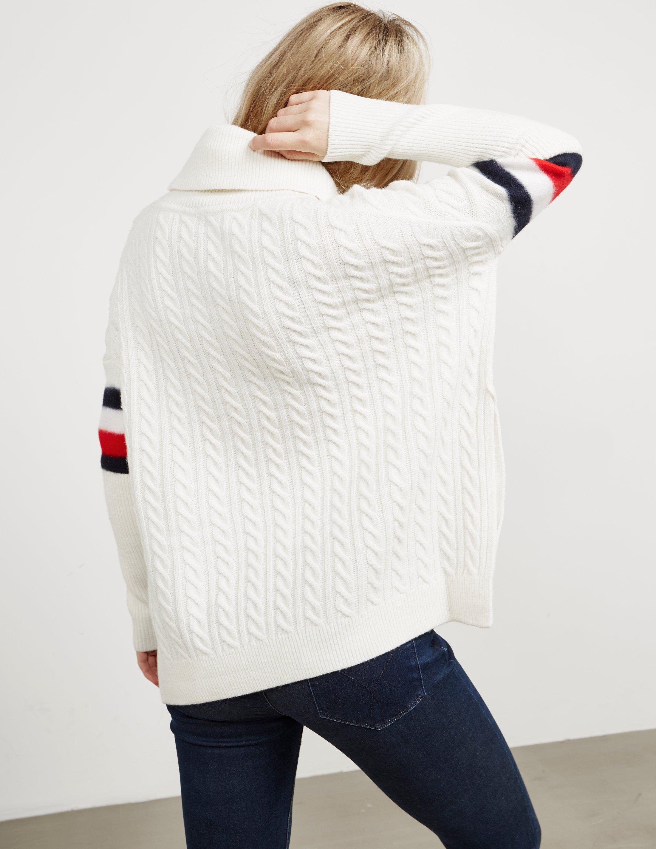 Tommy Hilfiger Womens Aida Cable Knitted Jumper White | Lyst