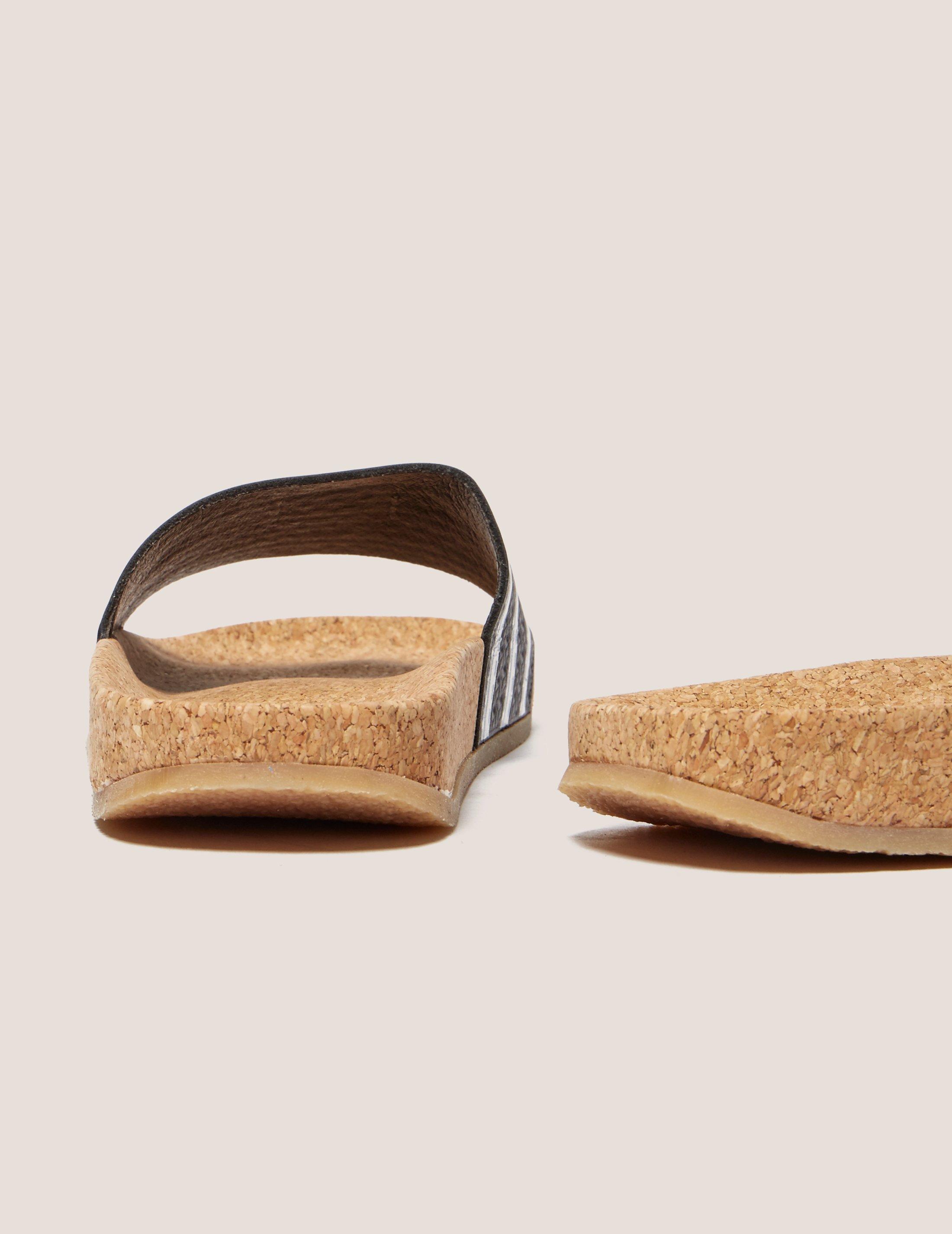 adidas Originals Leather Adilette Cork Slides | Lyst
