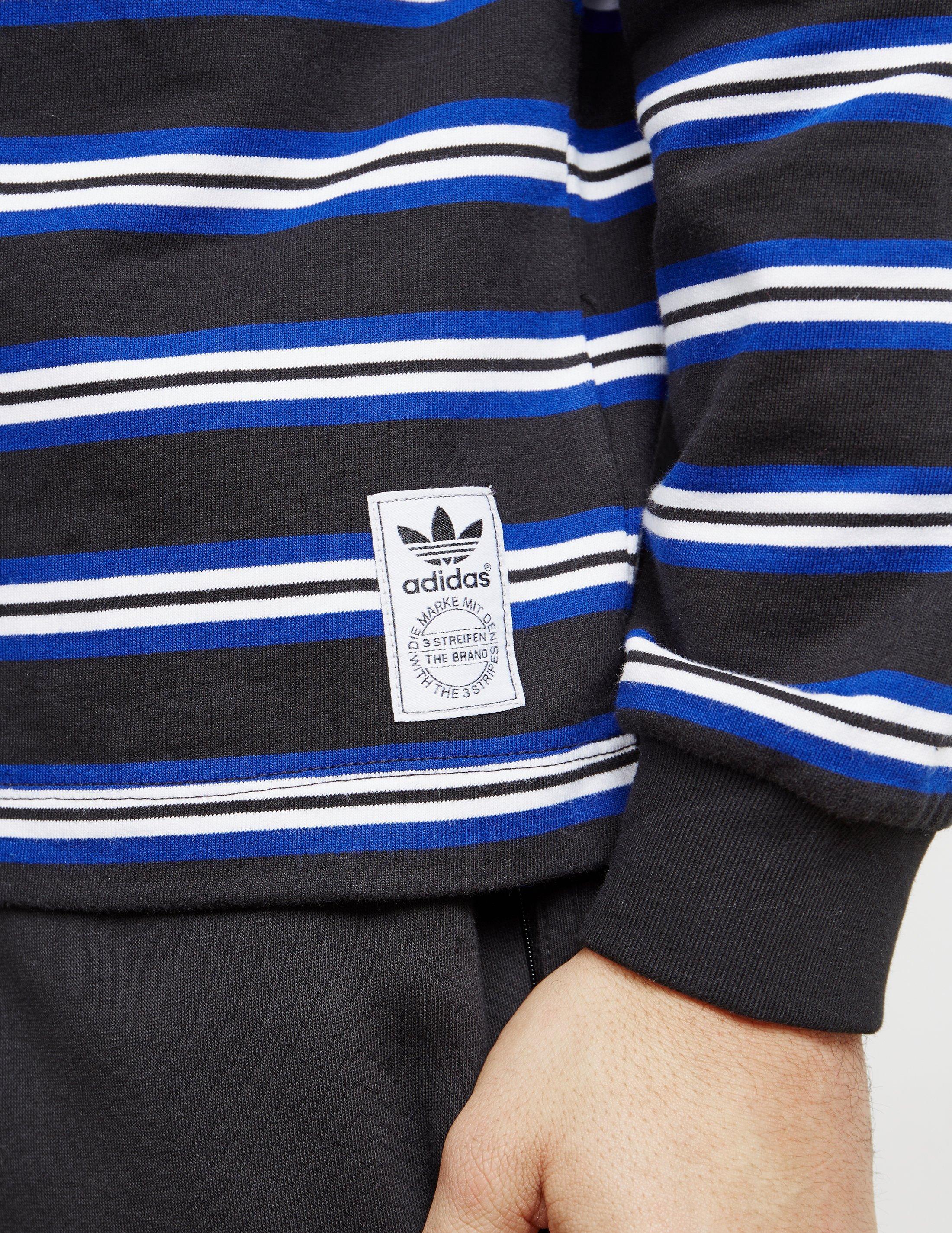 adidas Originals Cotton Mens St. Peter Half Zip Sweatshirt Black/blue/white  for Men | Lyst