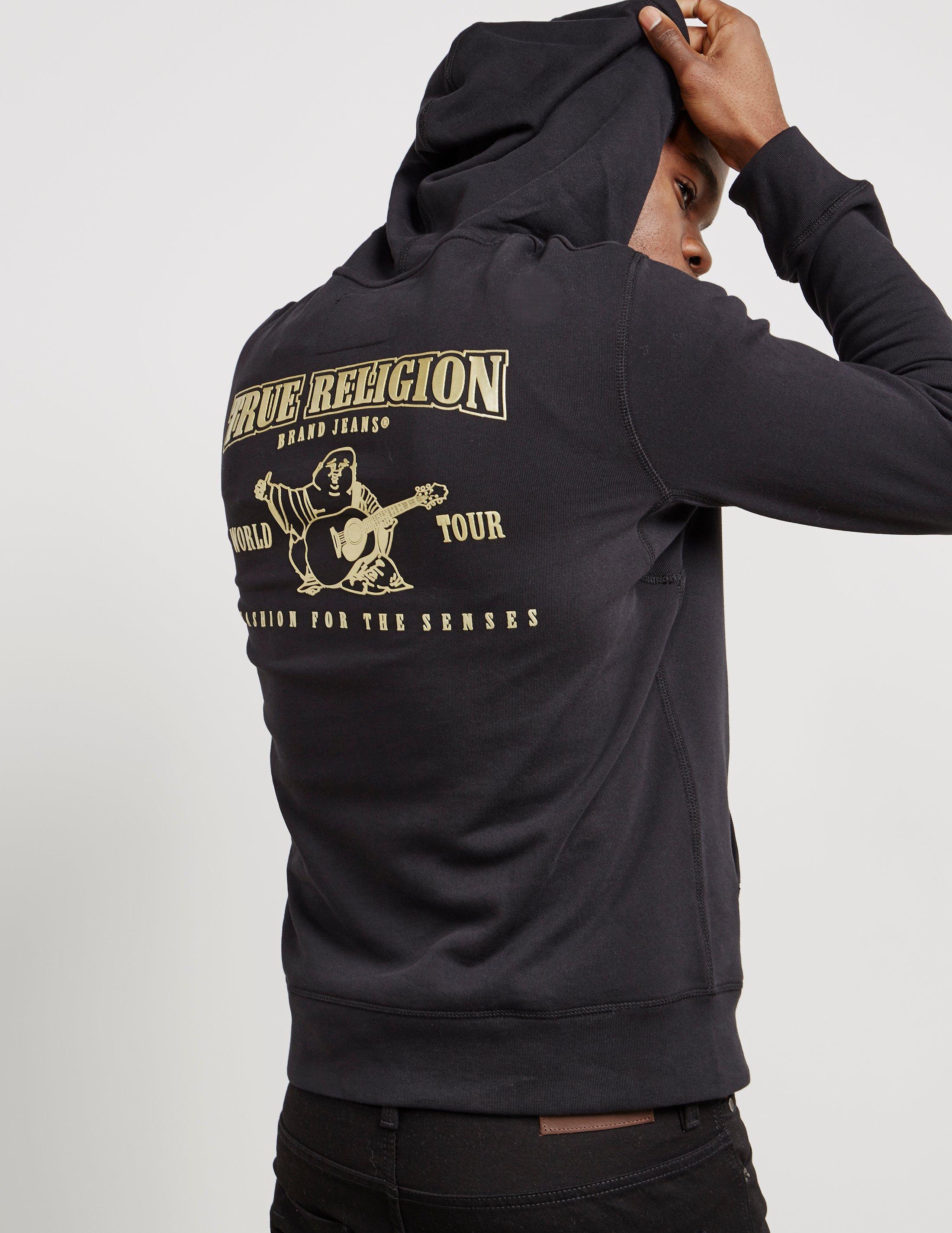 black and gold true religion hoodie
