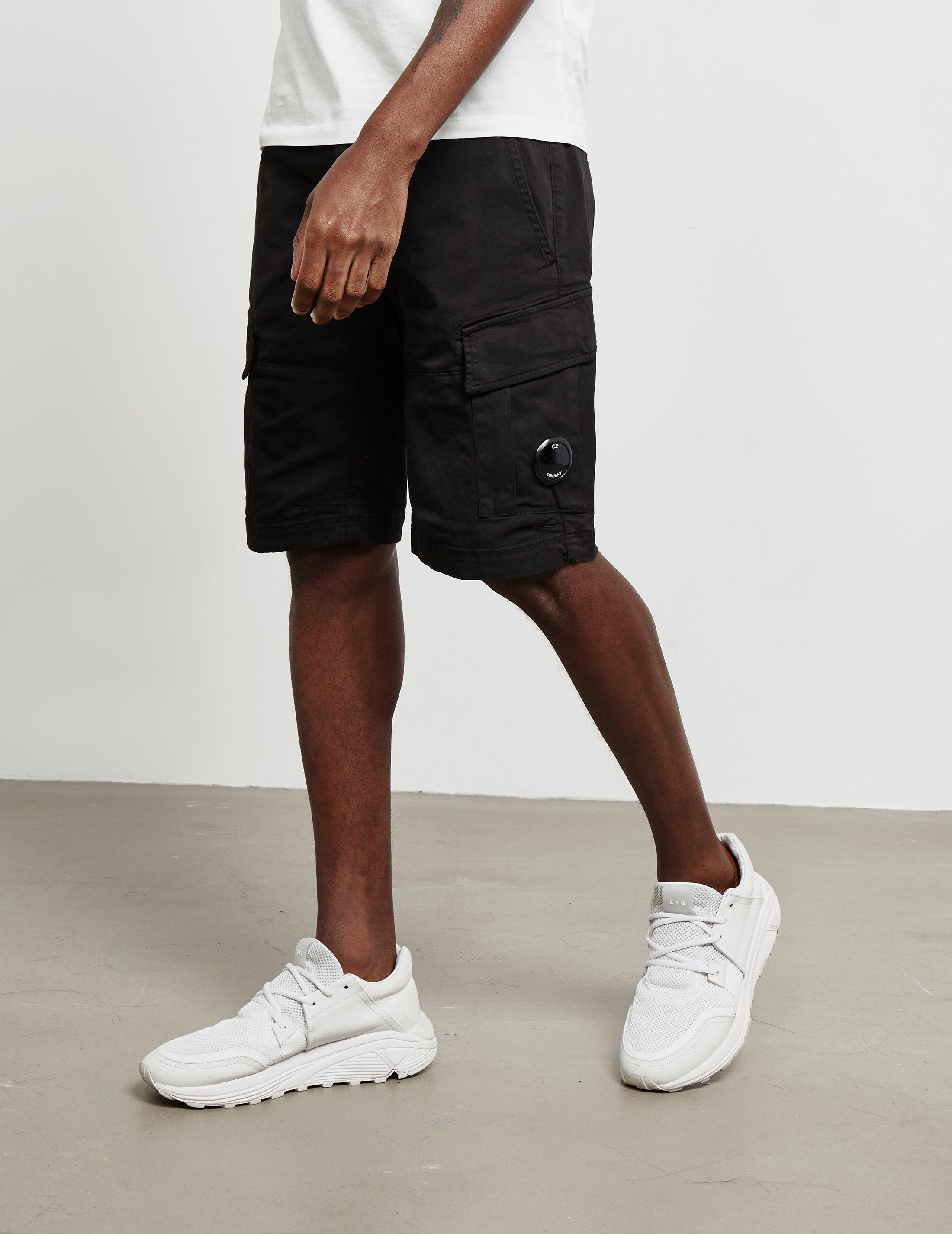 C P Company Cotton Bermuda Lens Shorts Black for Men - Lyst