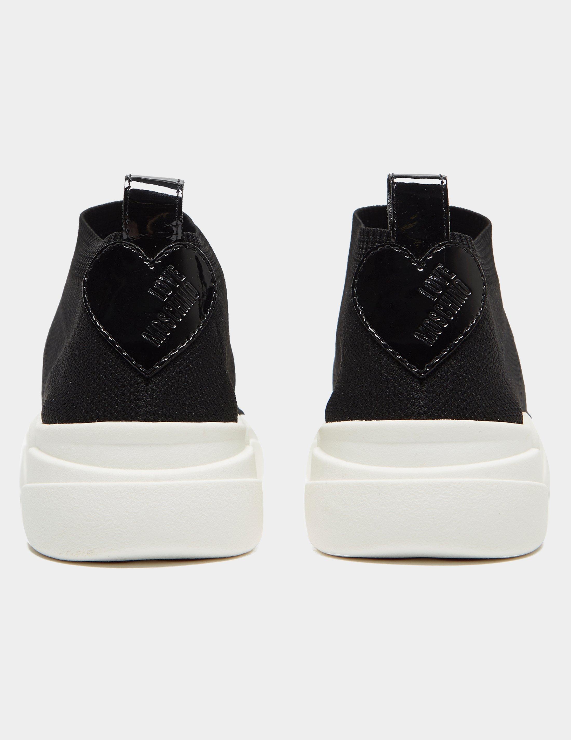 love moschino iridescent sock trainer