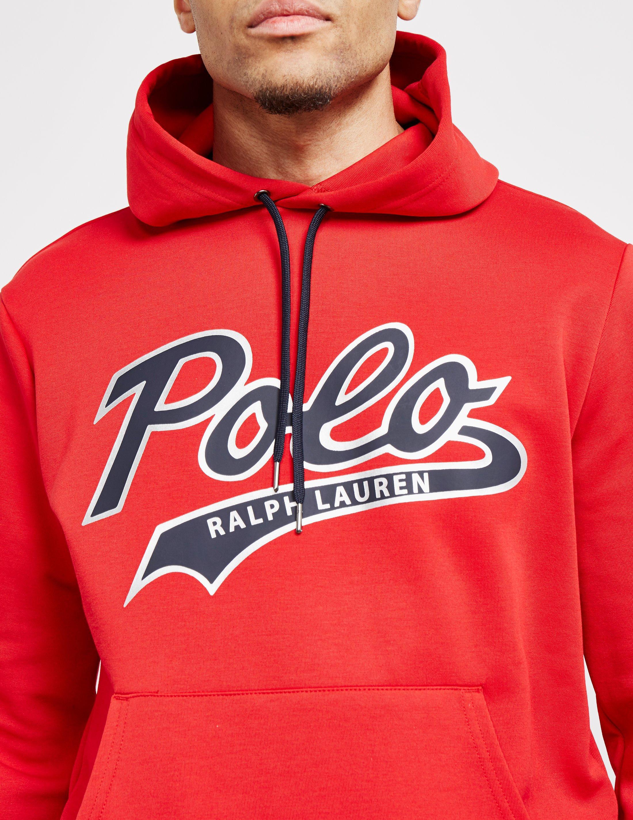 Polo Ralph Lauren Cotton Script Logo Hoodie Red for Men - Lyst