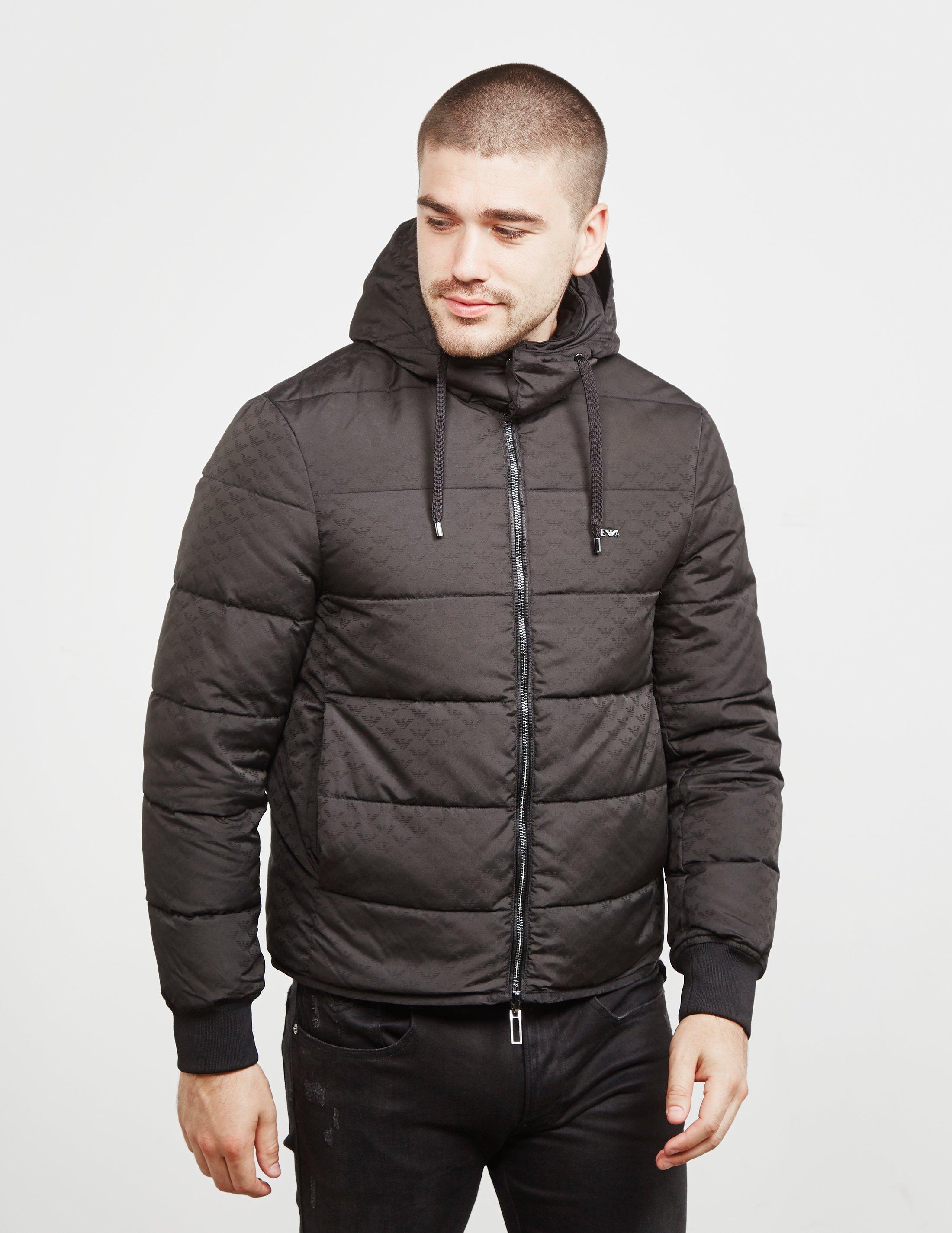 Emporio Armani Synthetic Eagle Print Down Padded Jacket Black for Men ...