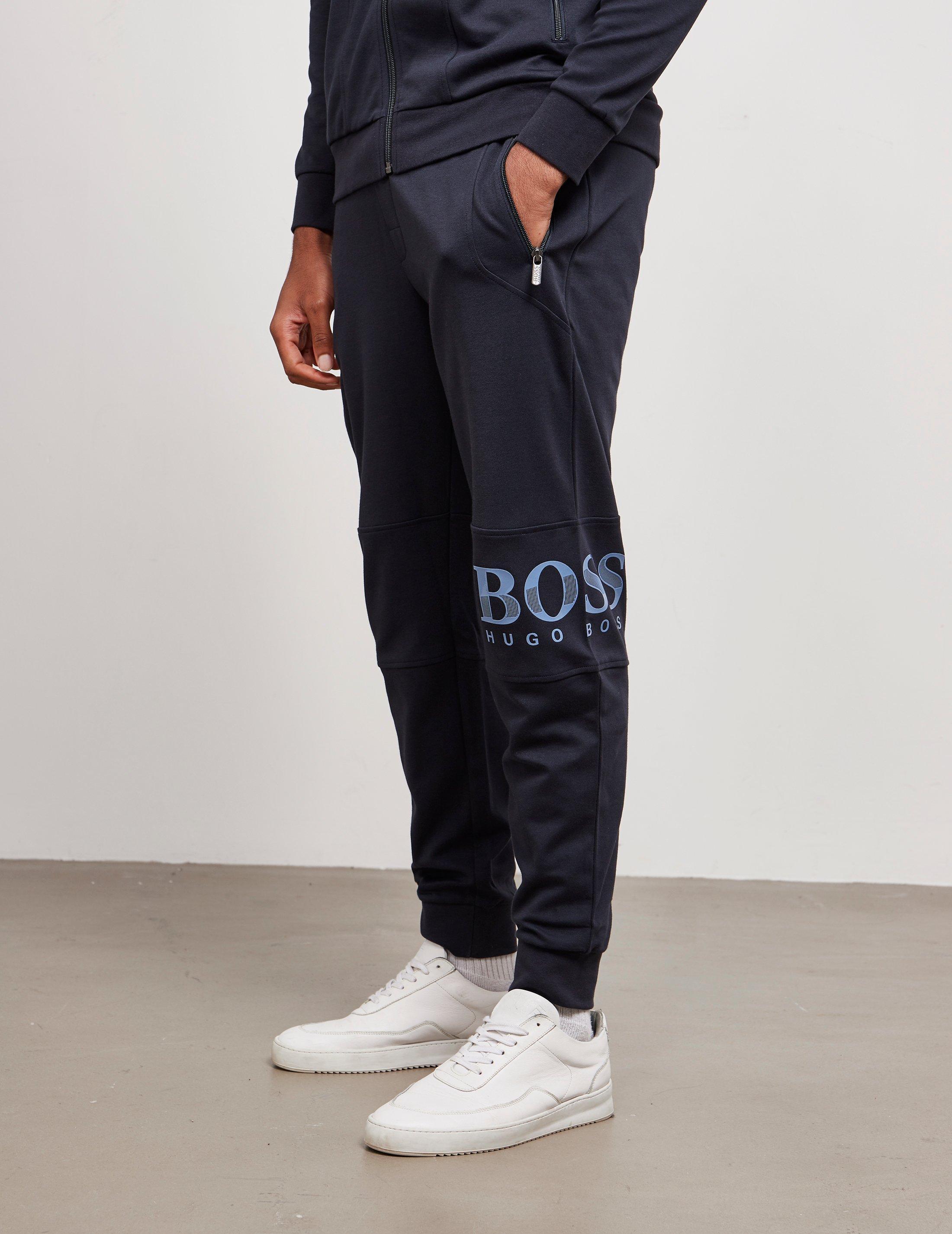 boss gel logo cuffed fleece pants