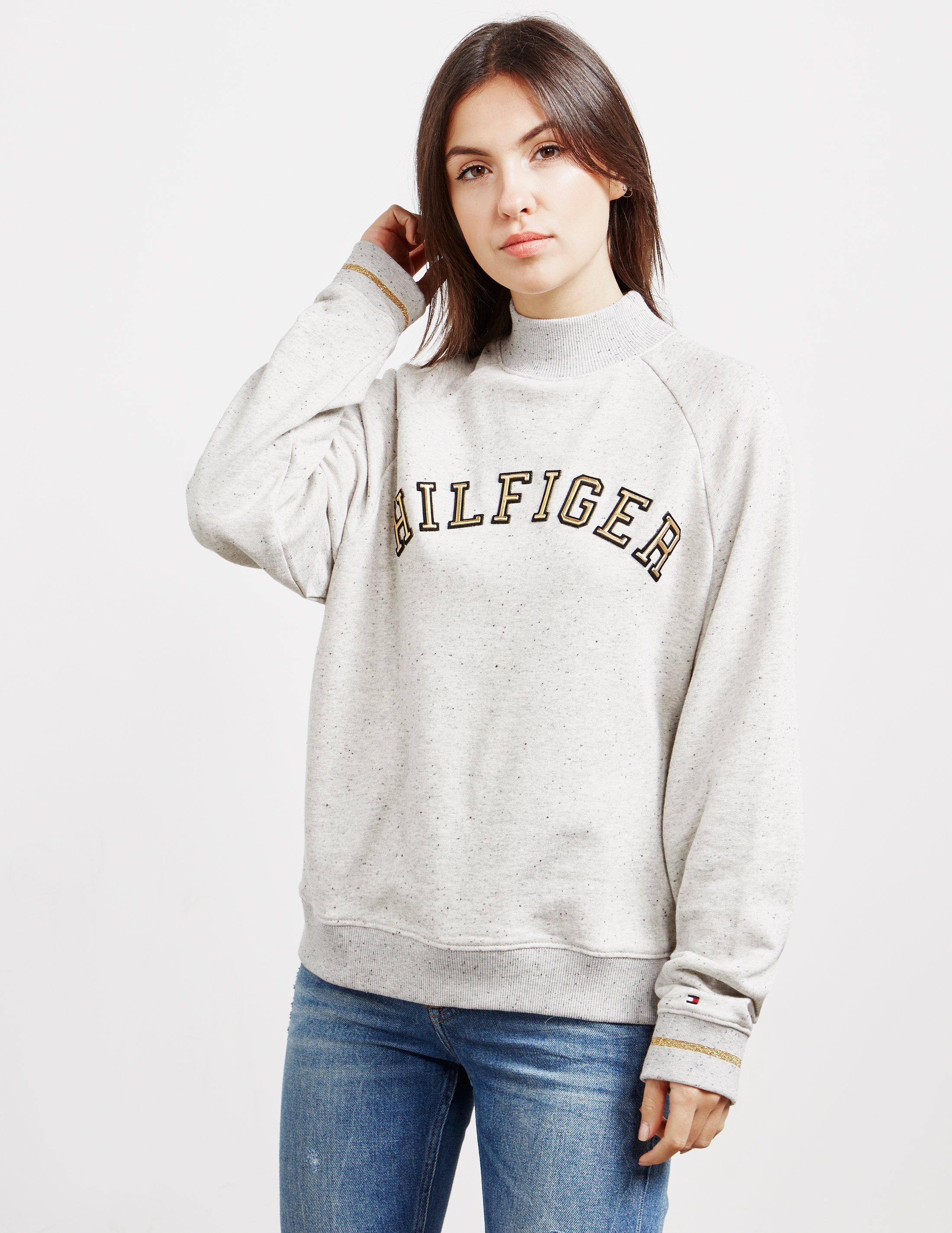 Download Tommy Hilfiger Cotton Mock Neck Sweatshirt Grey in Gray - Lyst