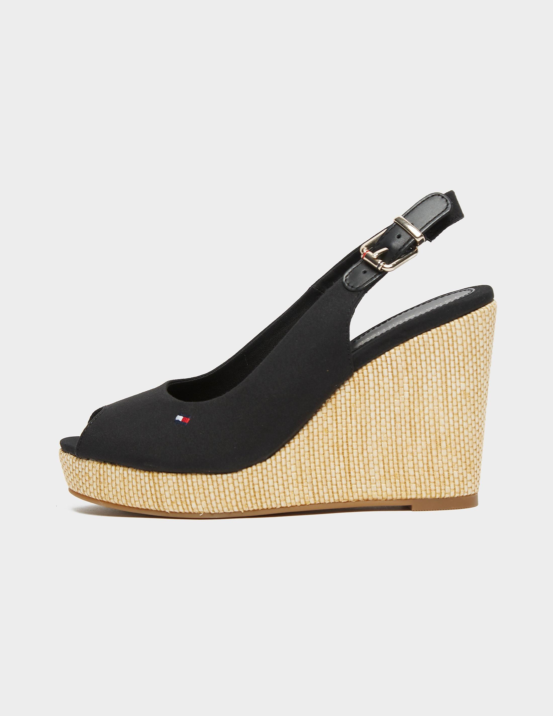 Tommy Hilfiger Synthetic Icon Elena Wedge Sandals in Black - Lyst