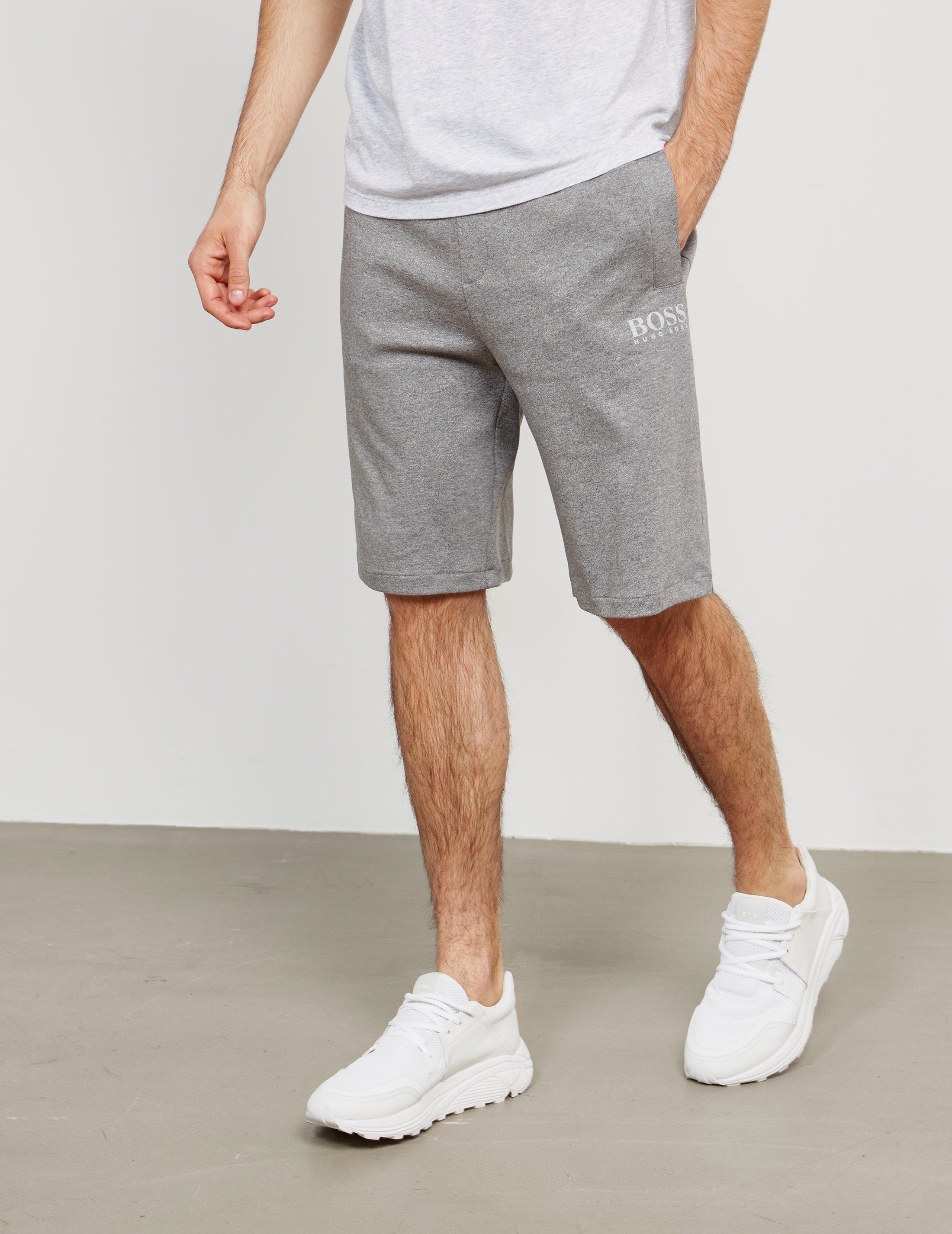 Hugo Boss Mens Marl Fleece Shorts Grey 