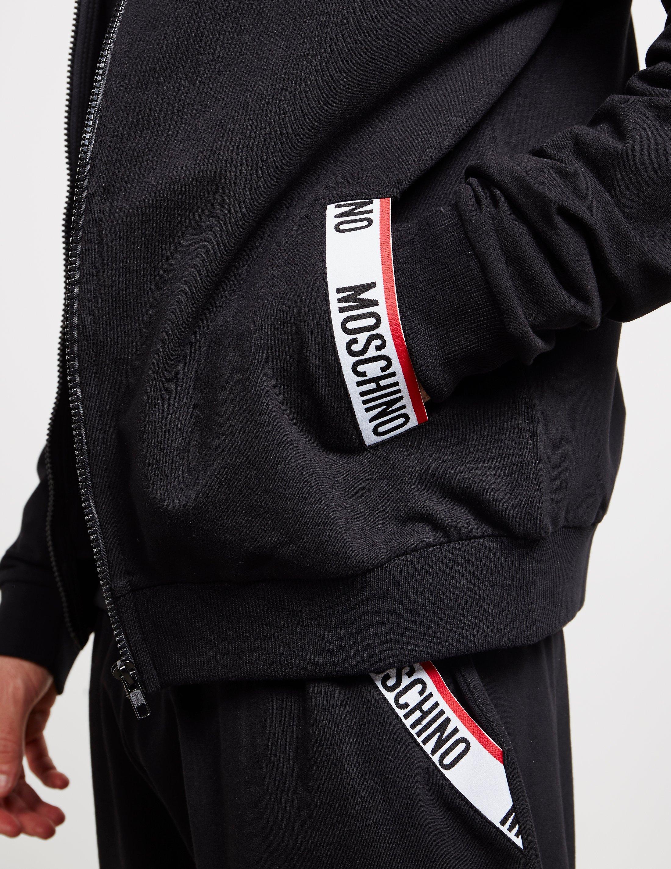 moschino tape full zip hoodie