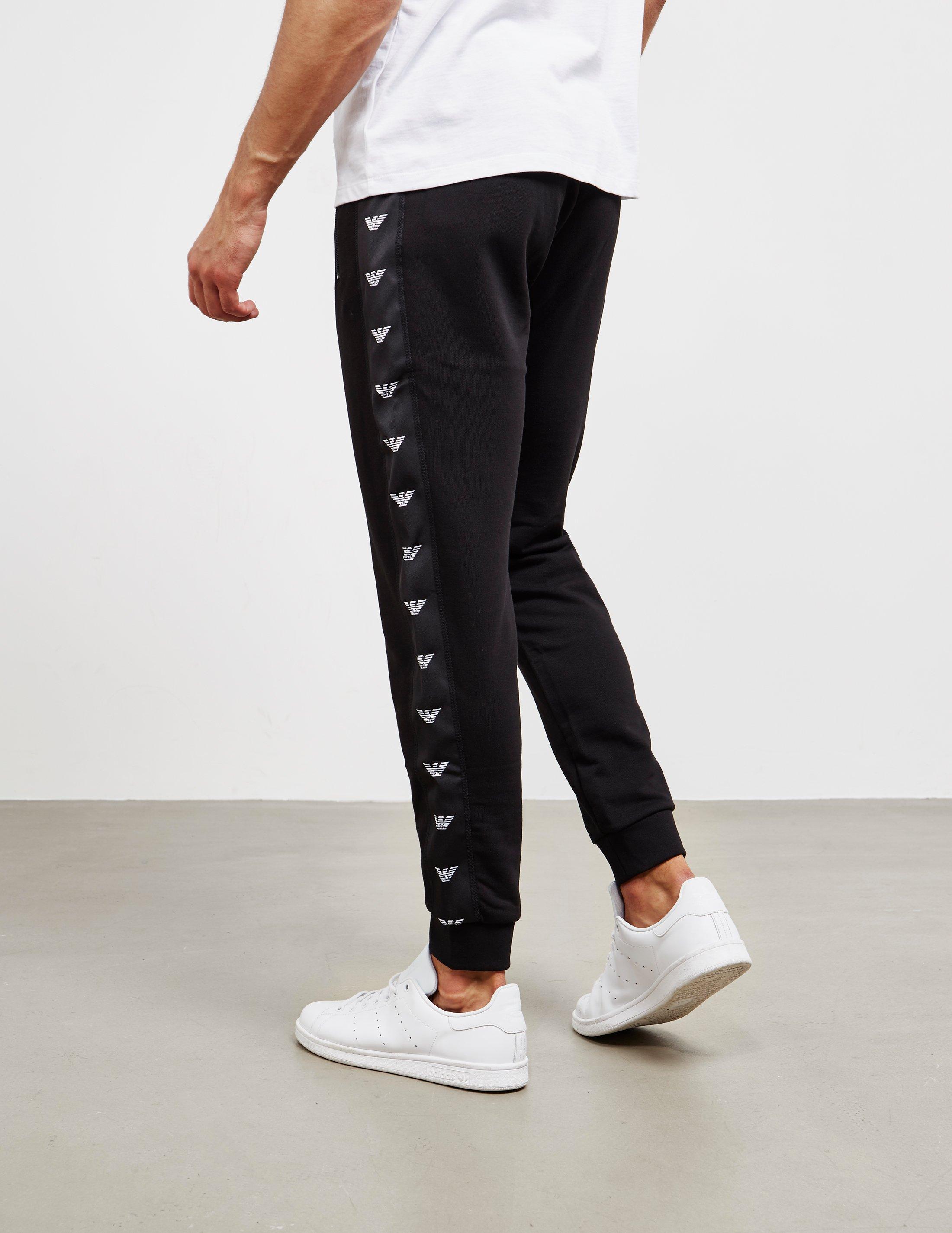 emporio armani tape eagle track pants