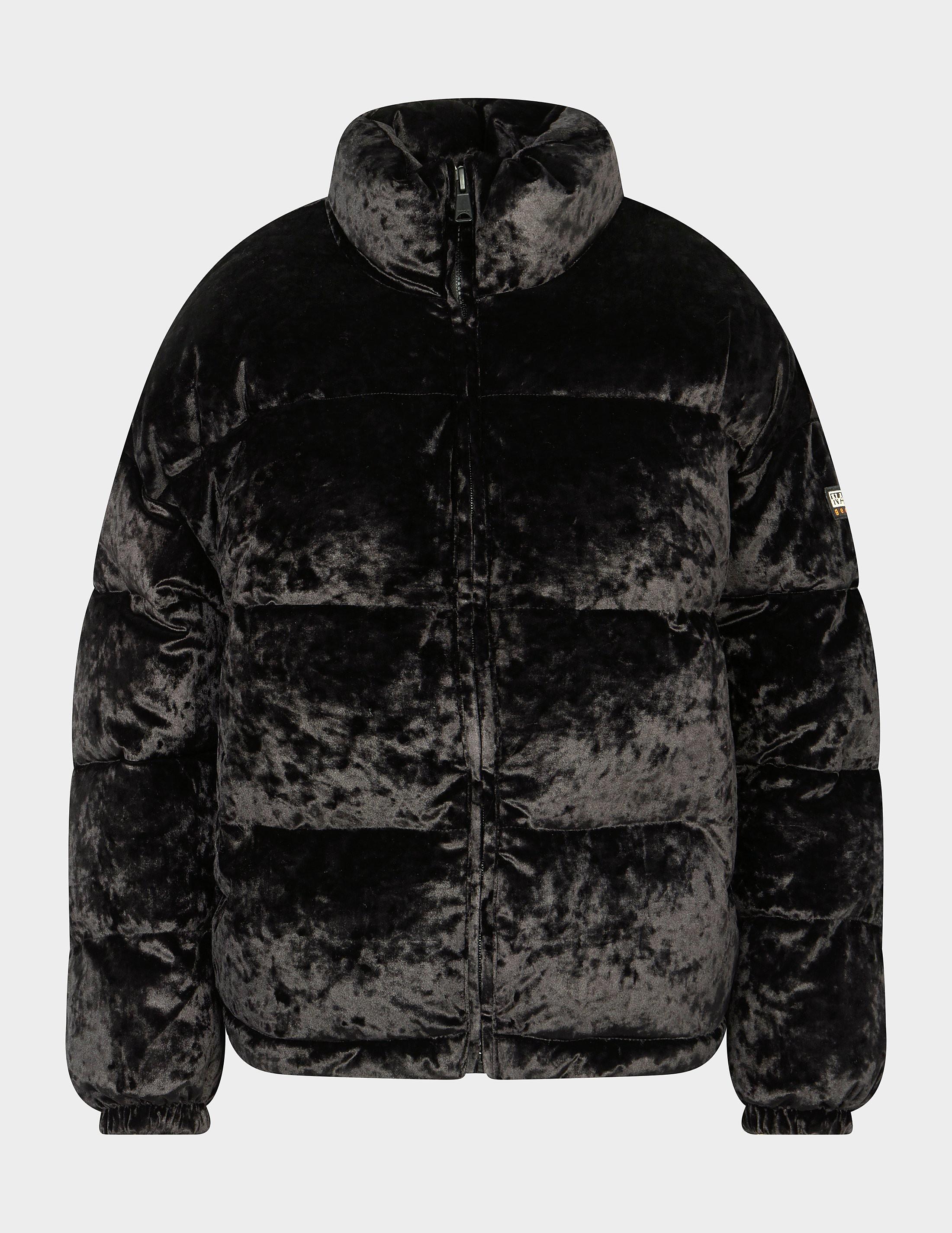 Napapijri Belay Velvet Puffer Jacket in Black | Lyst Australia