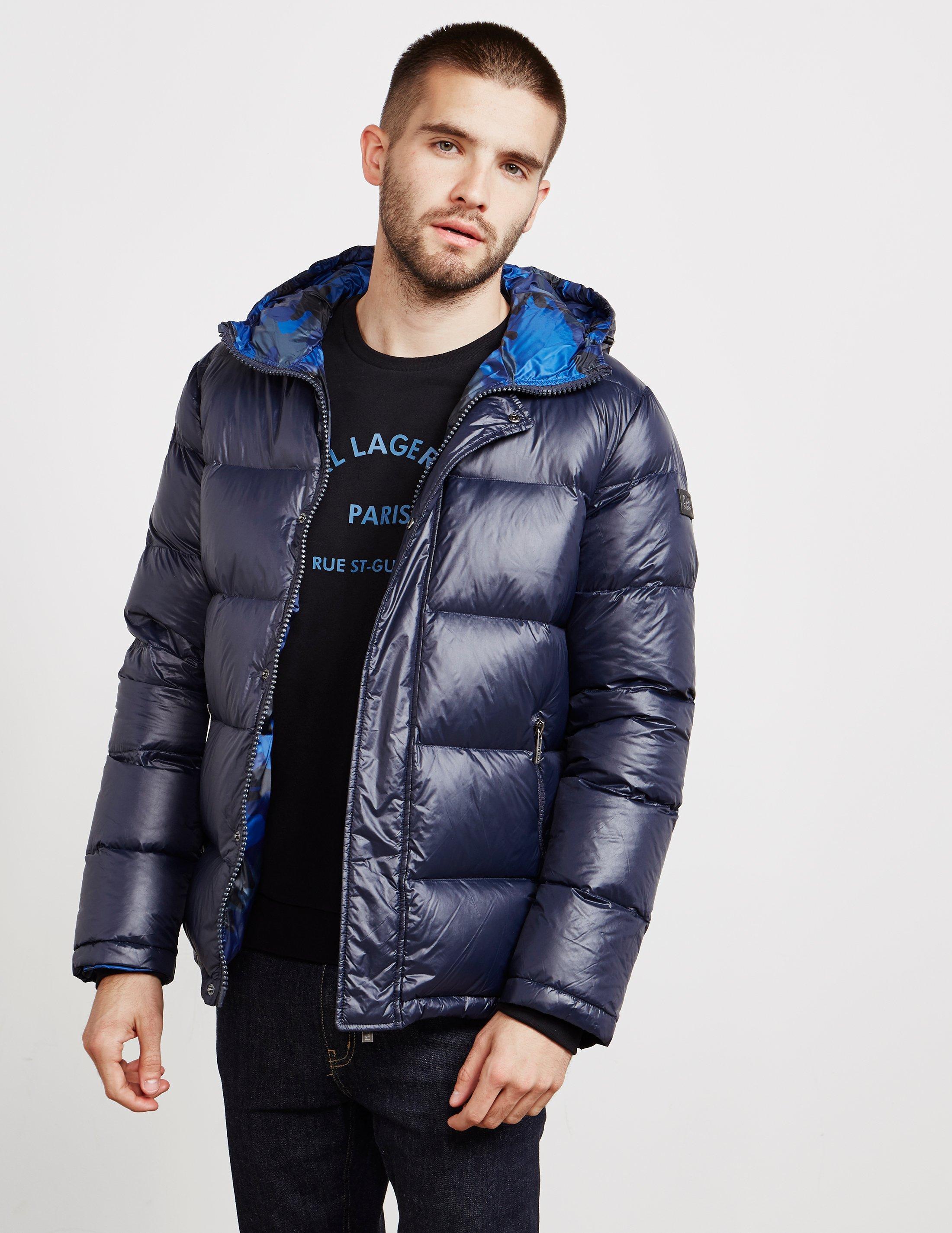 Karl Lagerfeld Camouflage Down Jacket Navy Blue for Men - Save 37% - Lyst