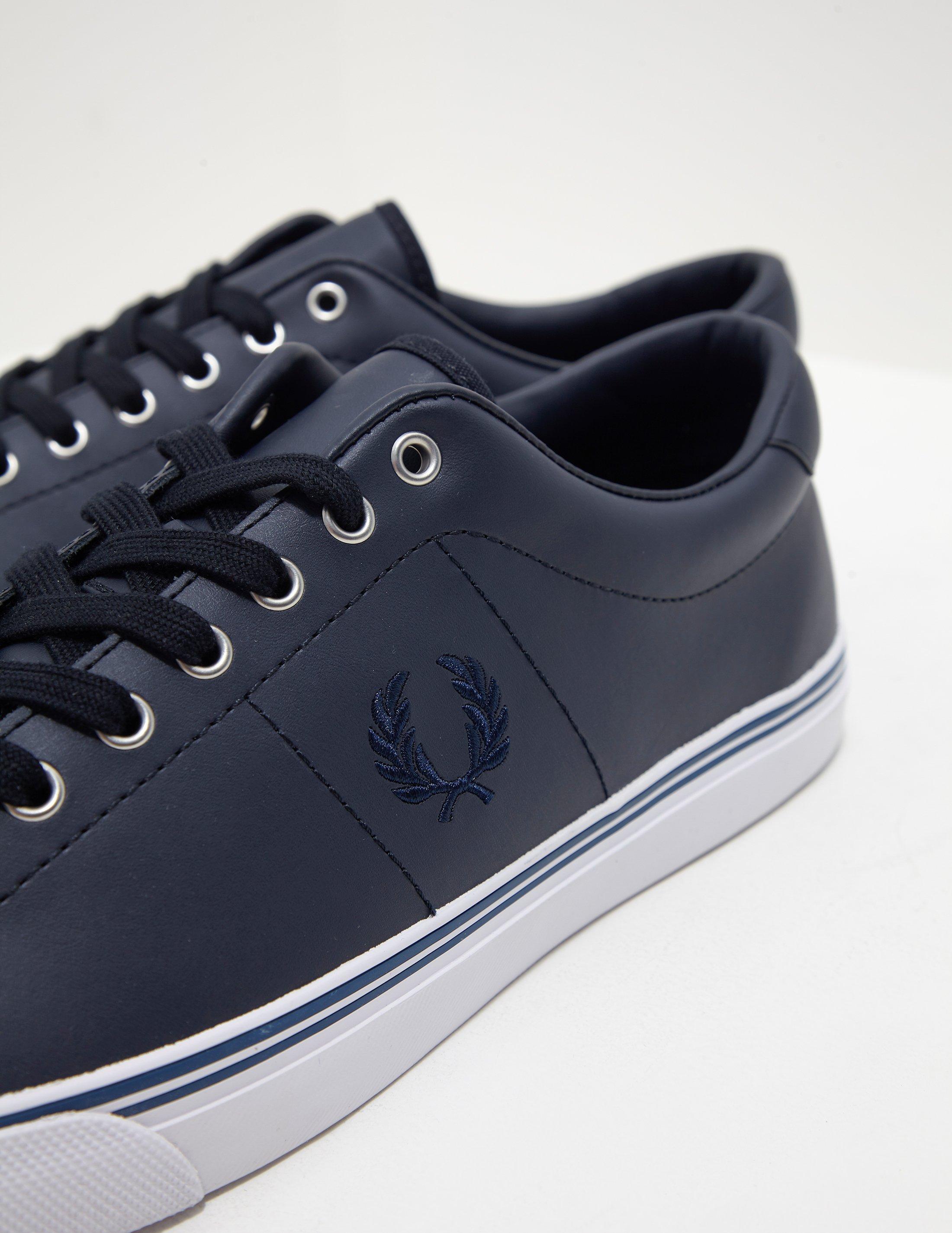 Fred Perry Mens Underspin Leather Navy Blue for Men | Lyst