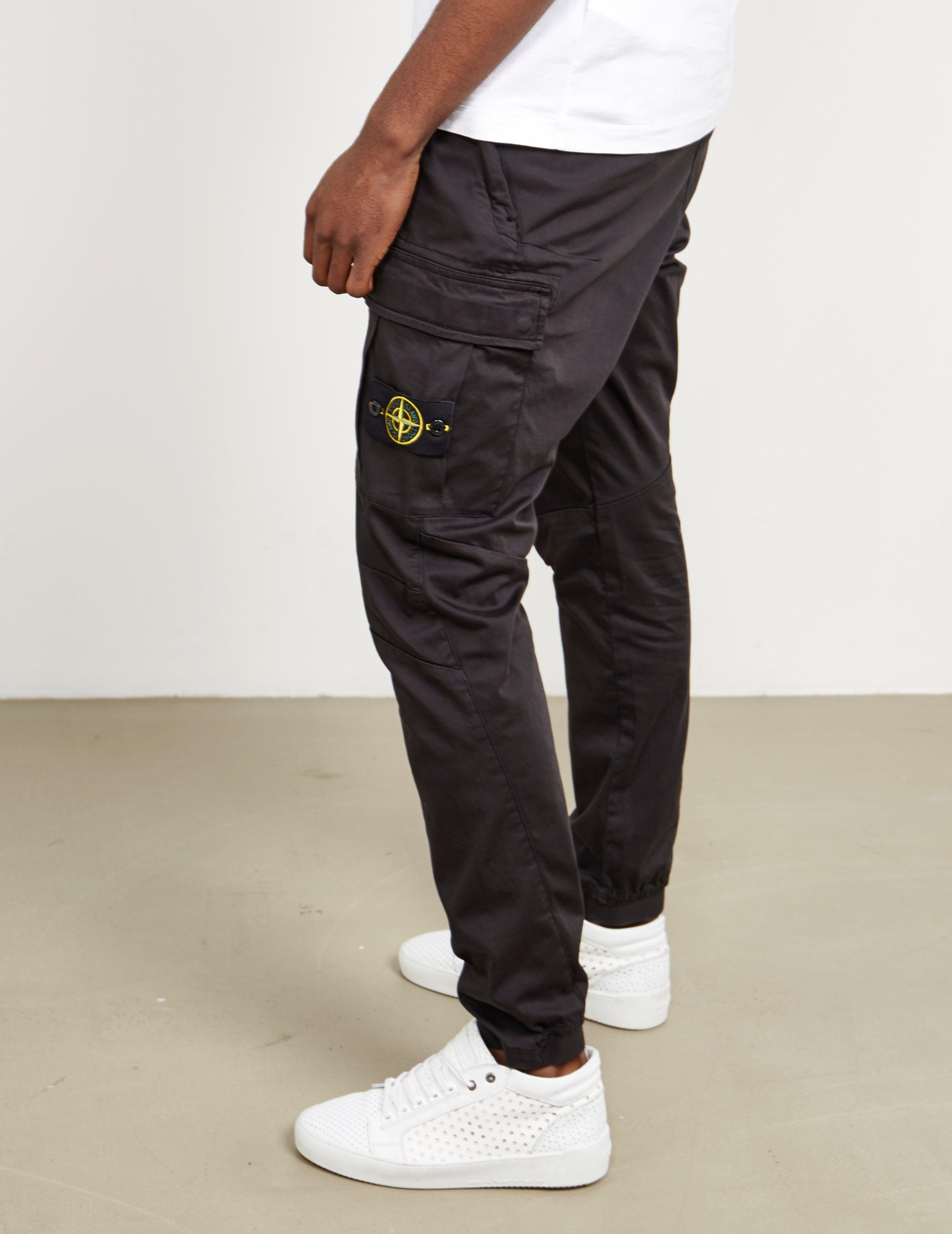 Stone Island Mens Garment Dyed Cargo Pants Black for Men | Lyst