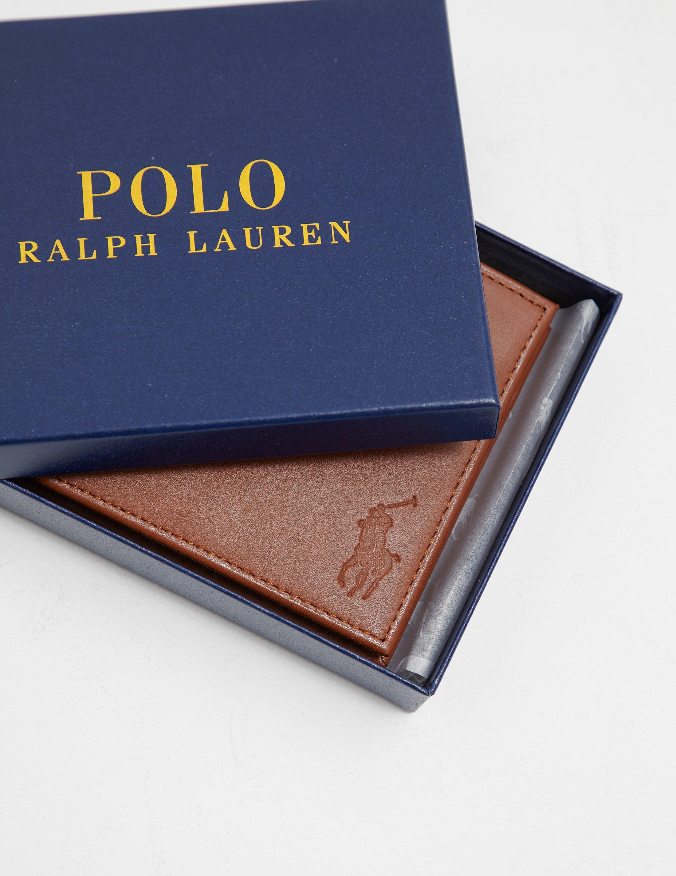 Polo Ralph Lauren Mens Leather Wallet Tan/tan in Brown for Men - Lyst