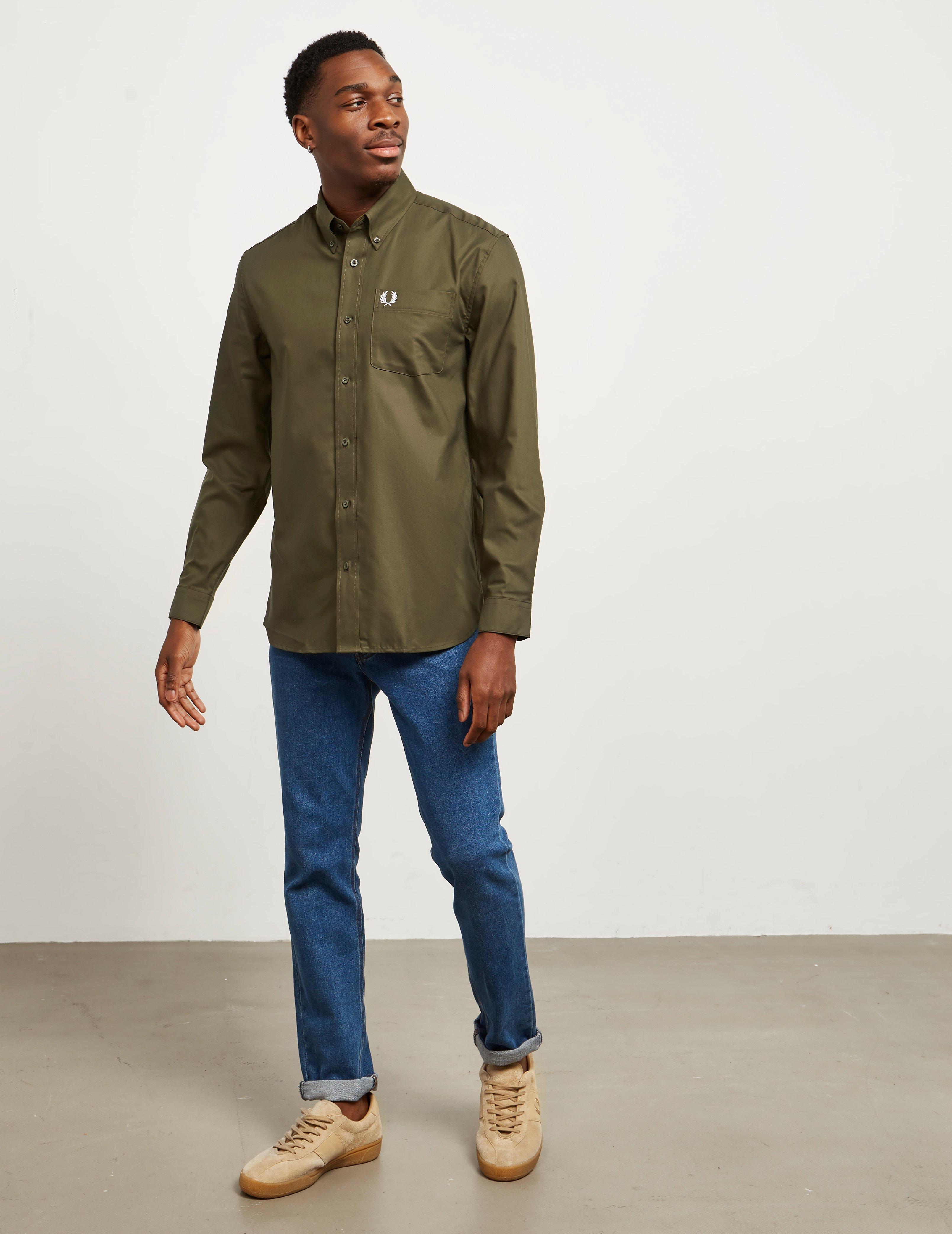 Fred perry green oxford shirt Clearance
