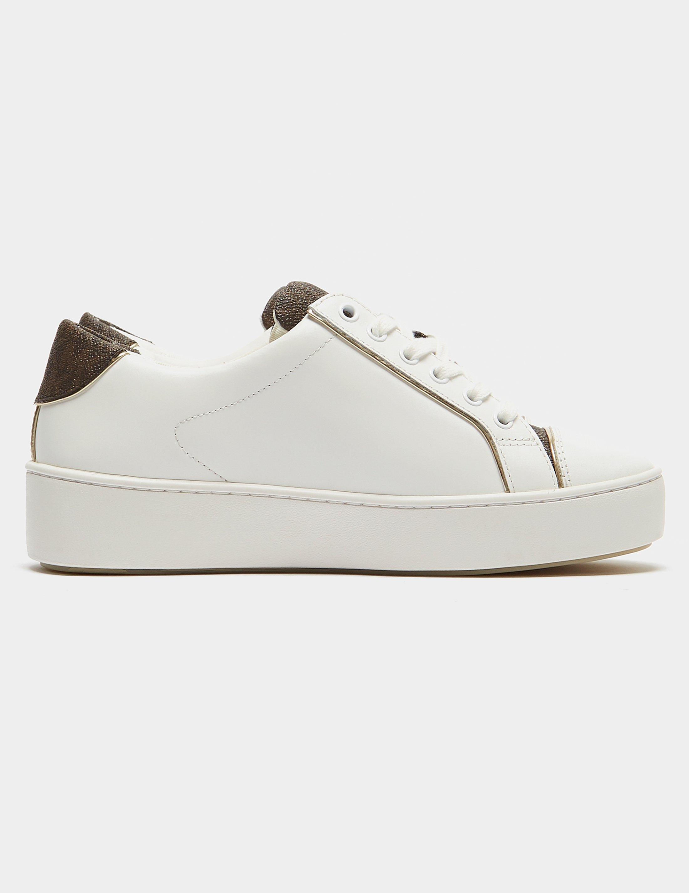 michael kors kirby embossed trainers white