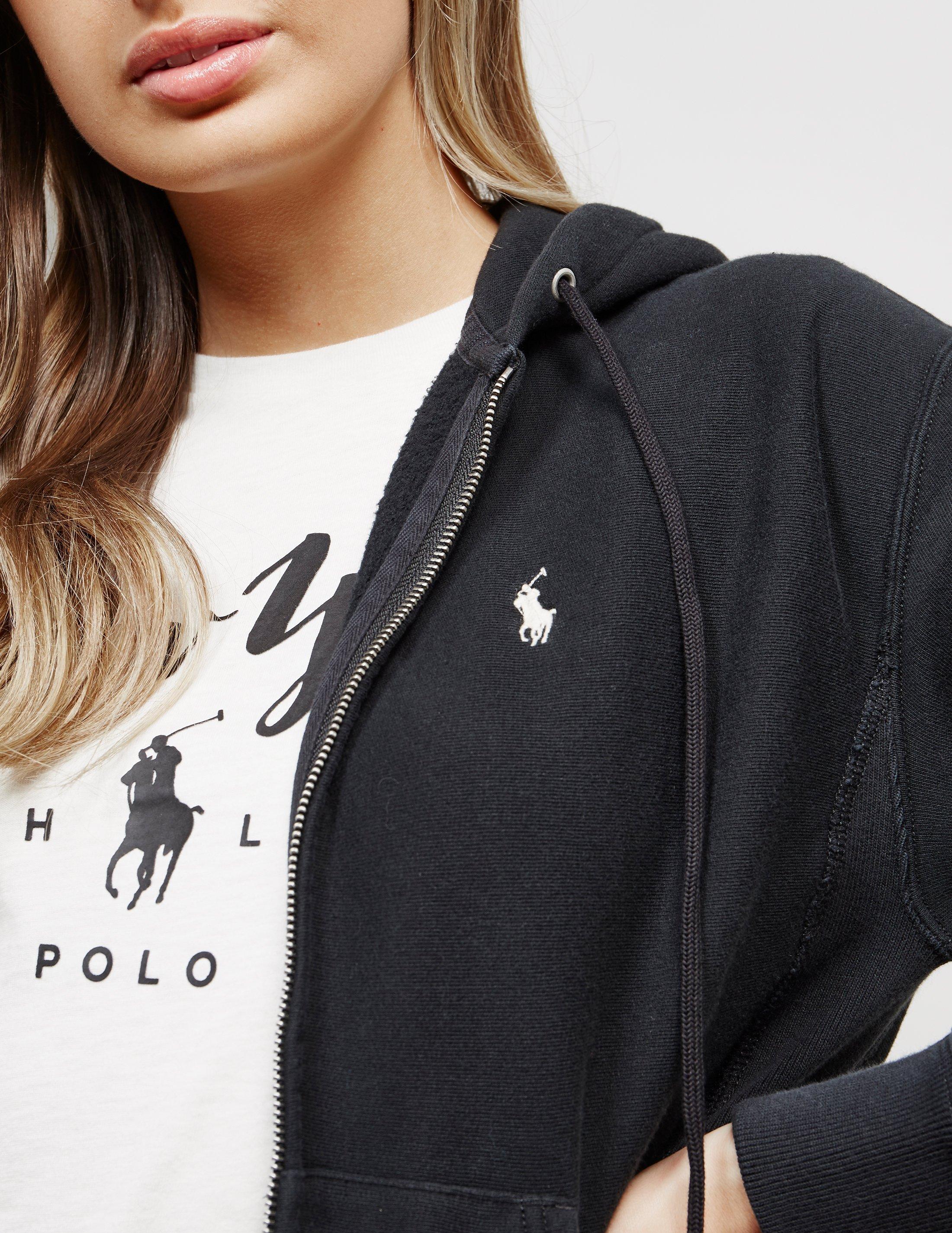 Polo Ralph Lauren Cotton Womens Zip Up Hoodie Black - Lyst
