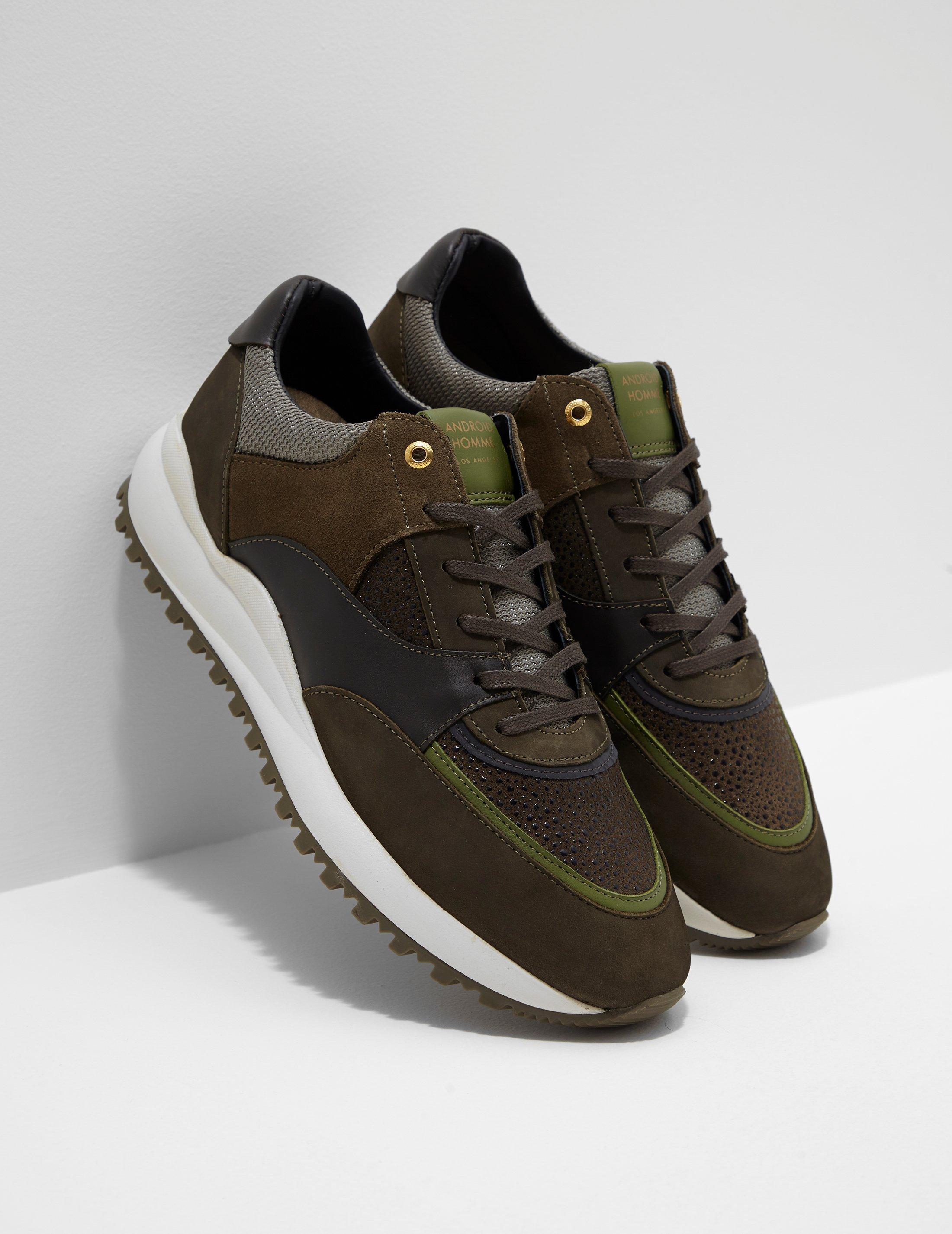 android homme belter metallic trainers