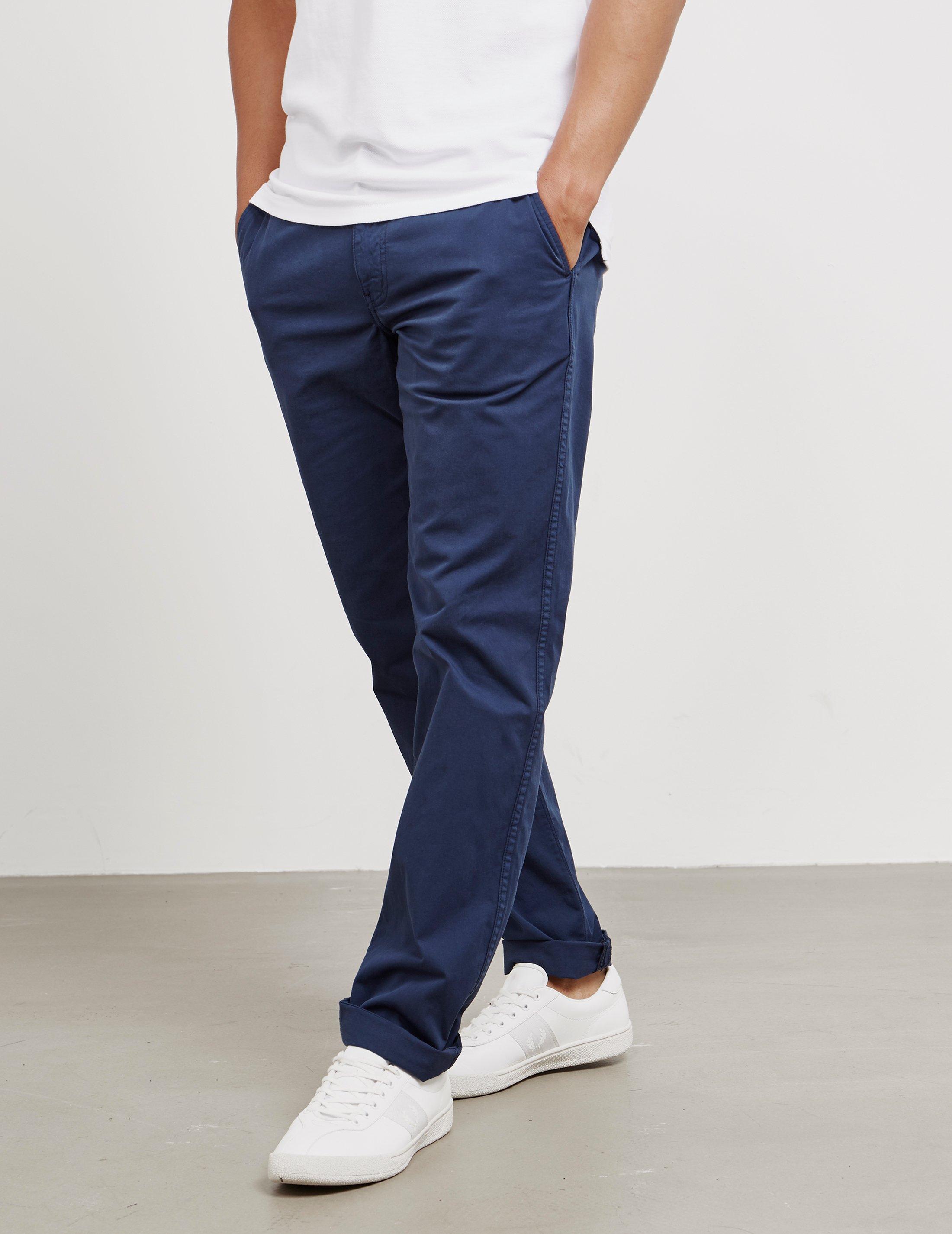 PS by Paul Smith Cotton Mens Pima Tapered Chinos Navy Blue for Men - Lyst