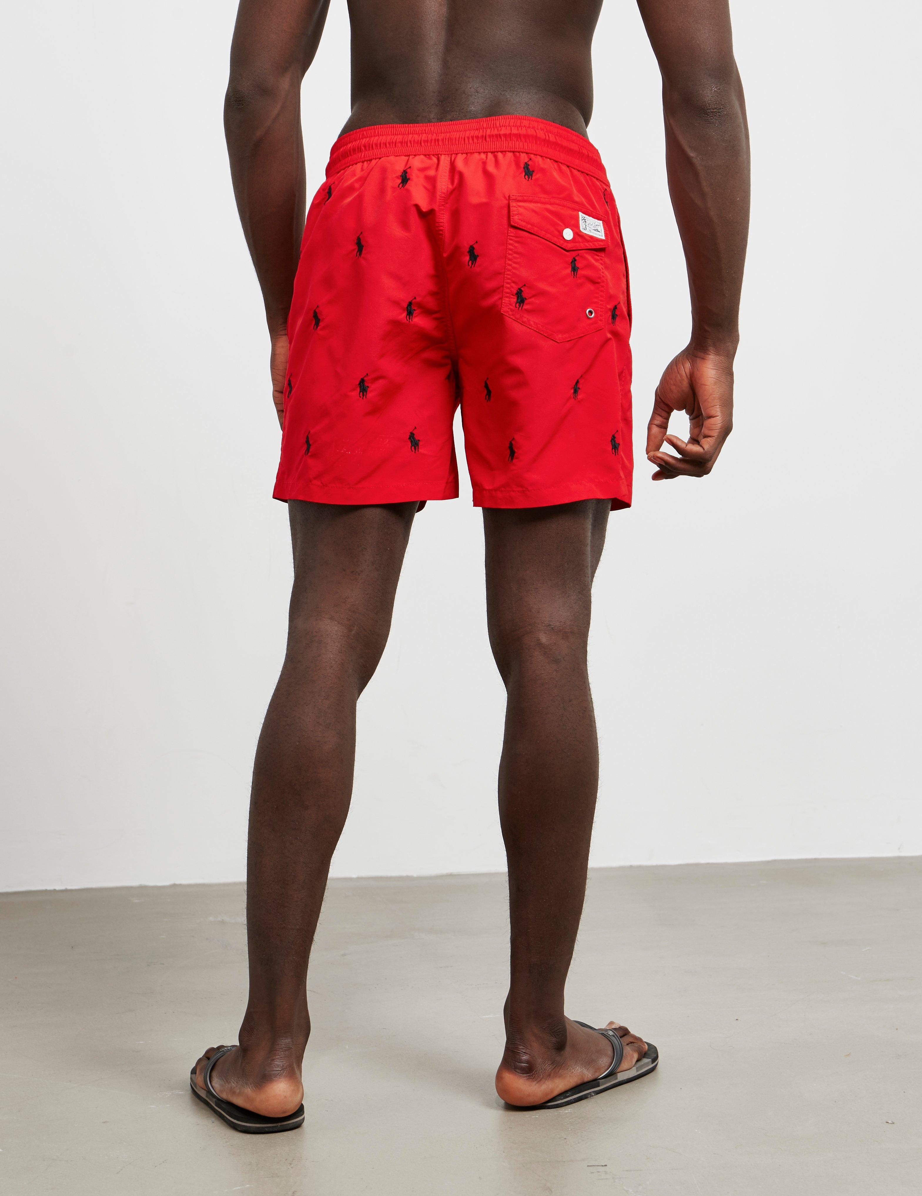 Polo Ralph Lauren Synthetic All Over Print Swim Shorts Red for Men - Lyst