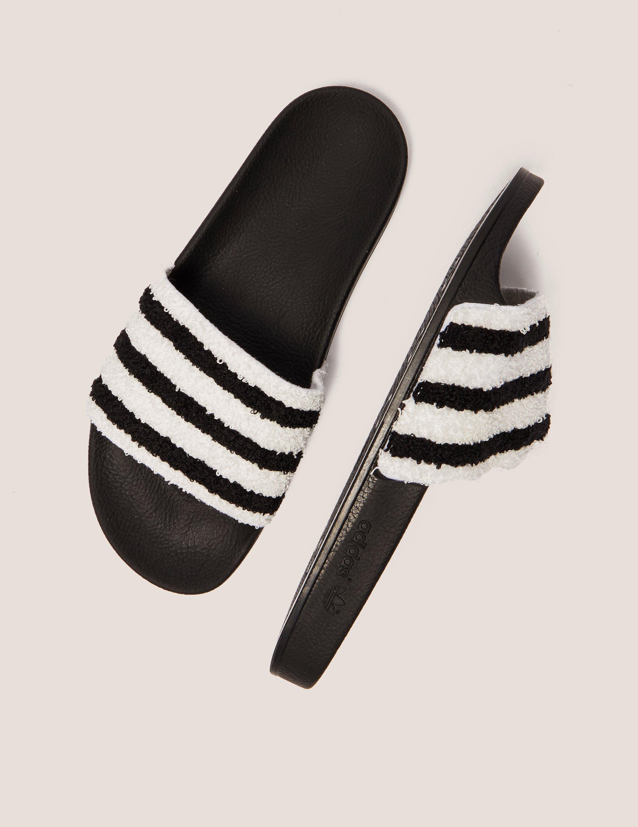 adidas Originals Rubber Adilette Towel Slides in Black/White (Black) for  Men - Lyst