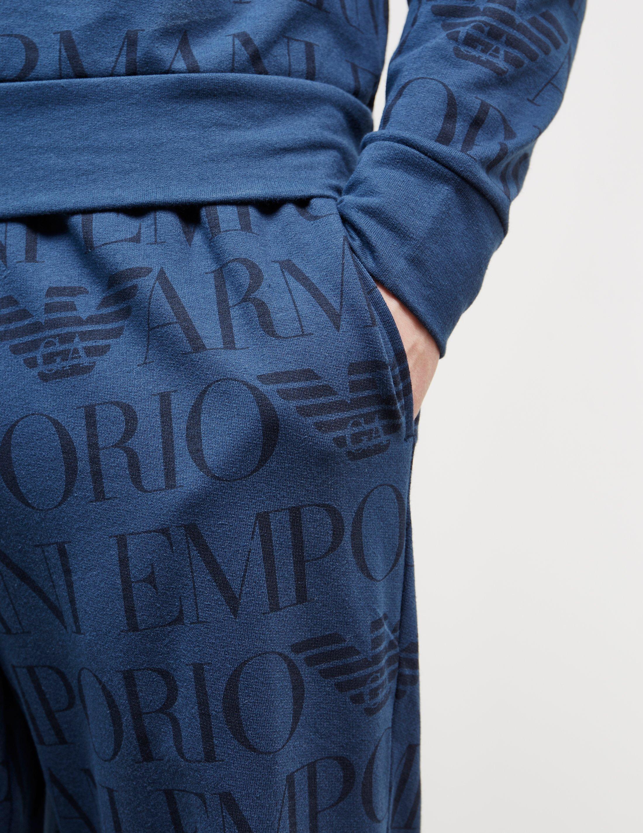 emporio armani all over print track pants