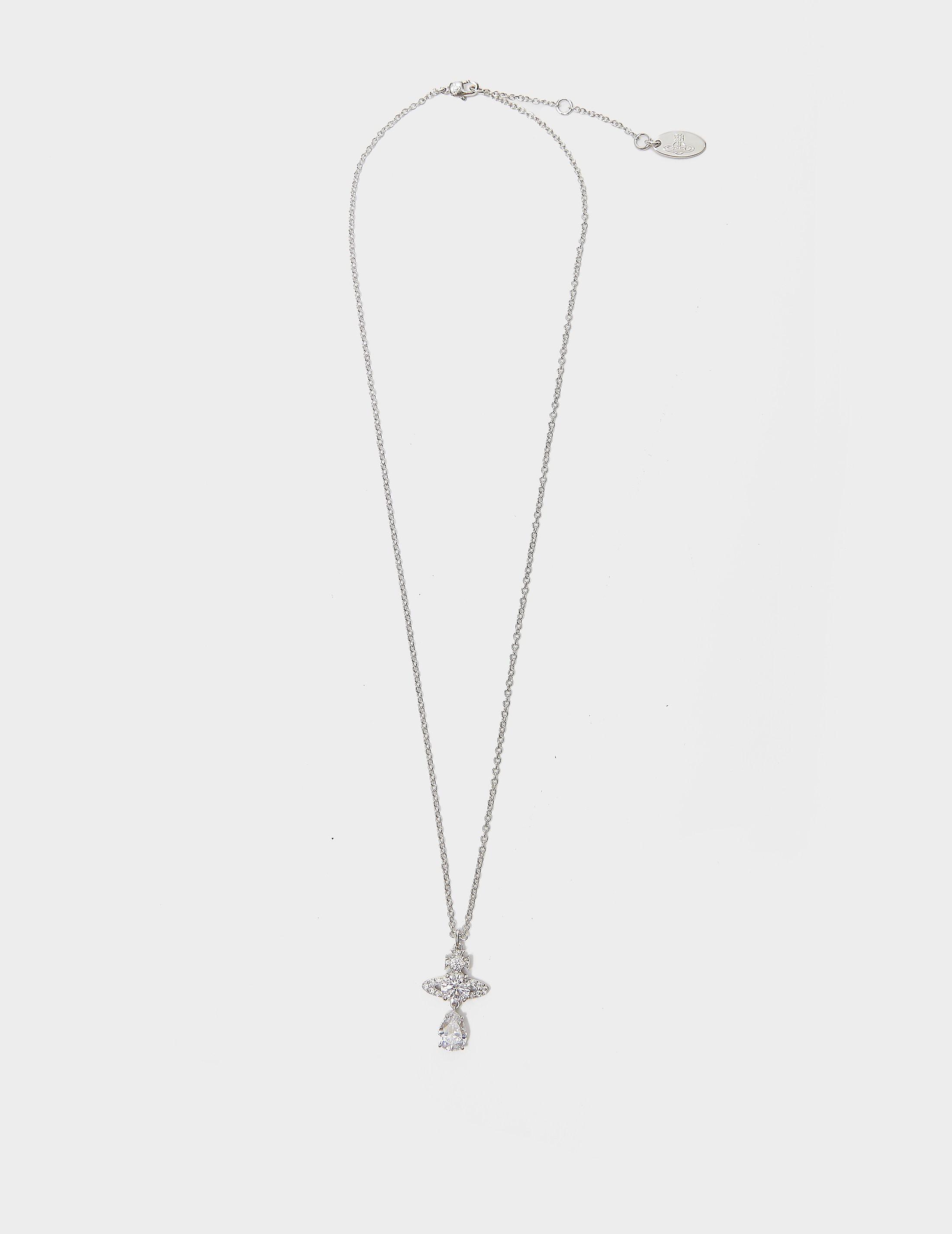 Vivienne Westwood Ismene Drop Pendant Necklace Multi in Silver/White