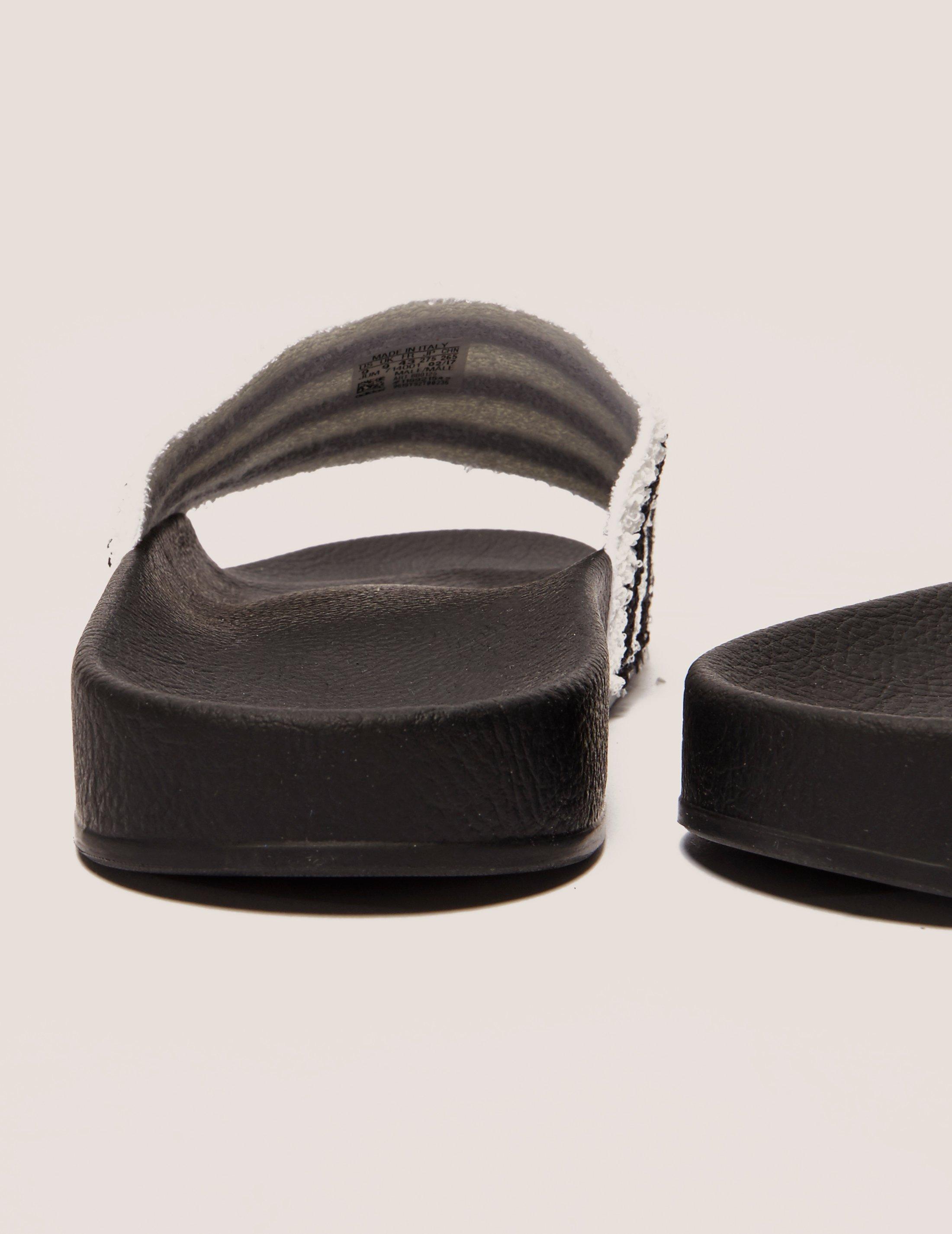 adidas originals adilette slides in black toweling