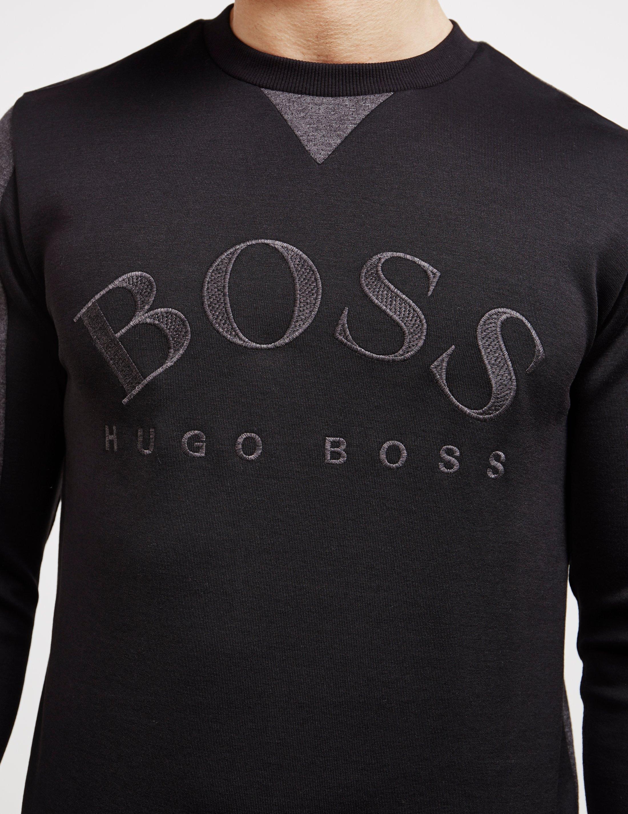 hugo boss logo sweatshirt black Cheaper 