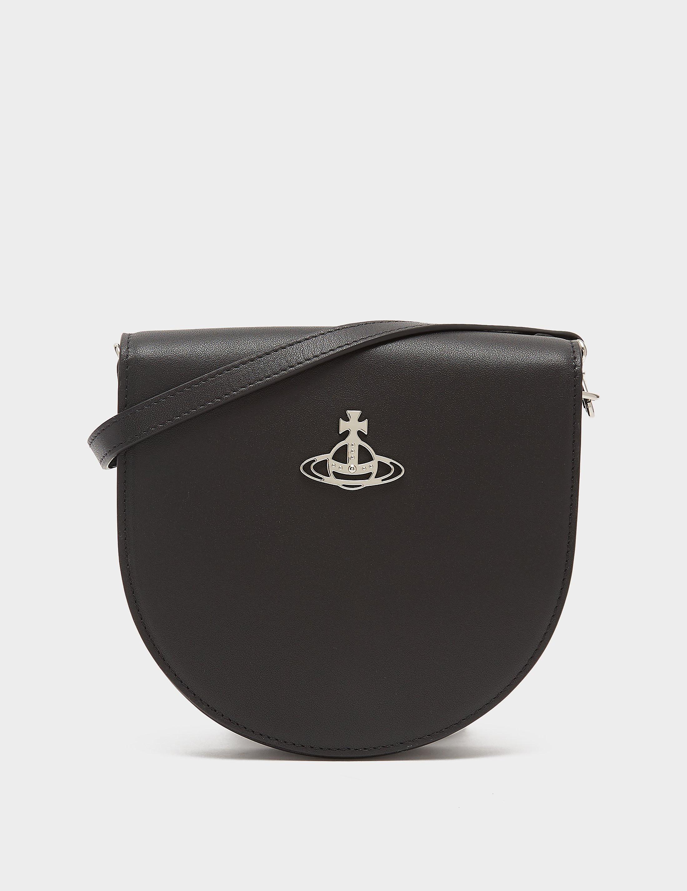 Vivienne Westwood Orb Leather Saddle Crossbody Bag in Black | Lyst UK