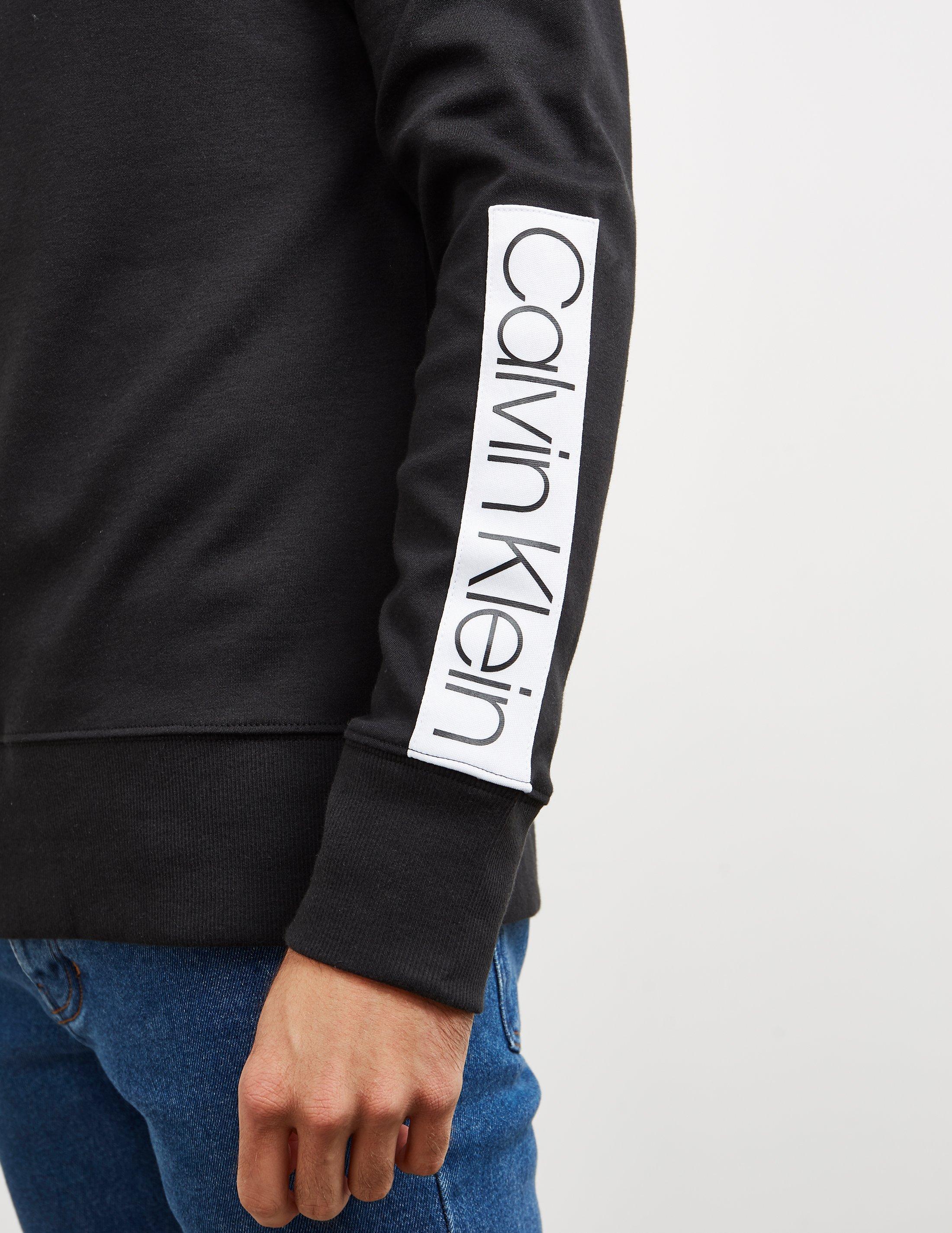 Calvin Klein Cotton Arm Logo Sweatshirt Black For Men Lyst