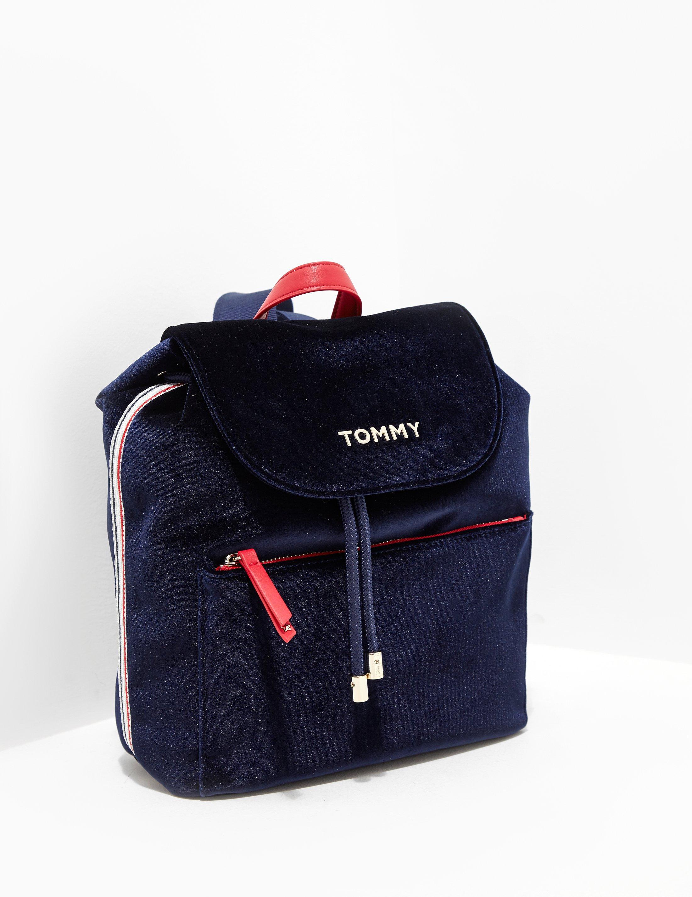 tommy hilfiger velvet backpack