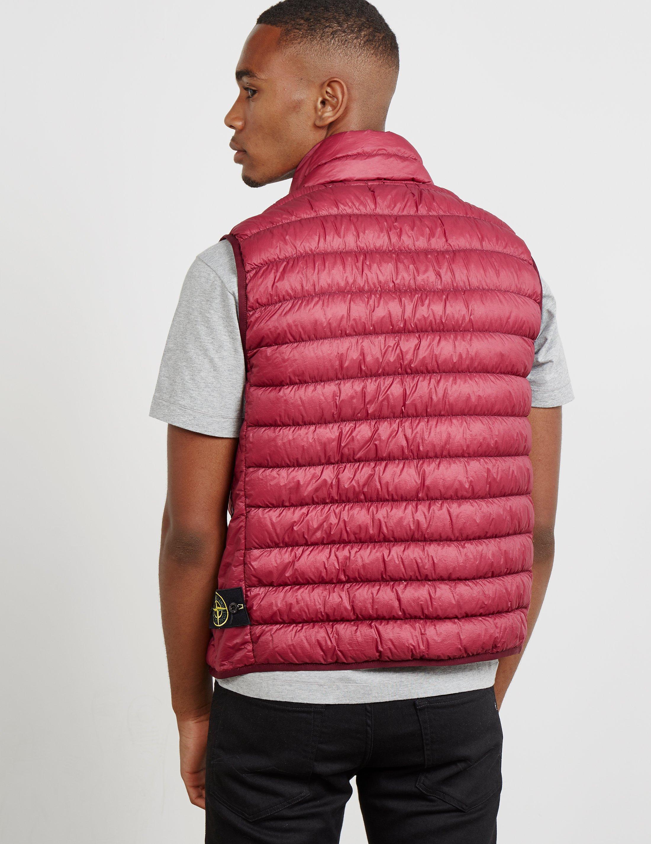 Stone Island Synthetic Mens Down Padded Gilet Red for Men | Lyst