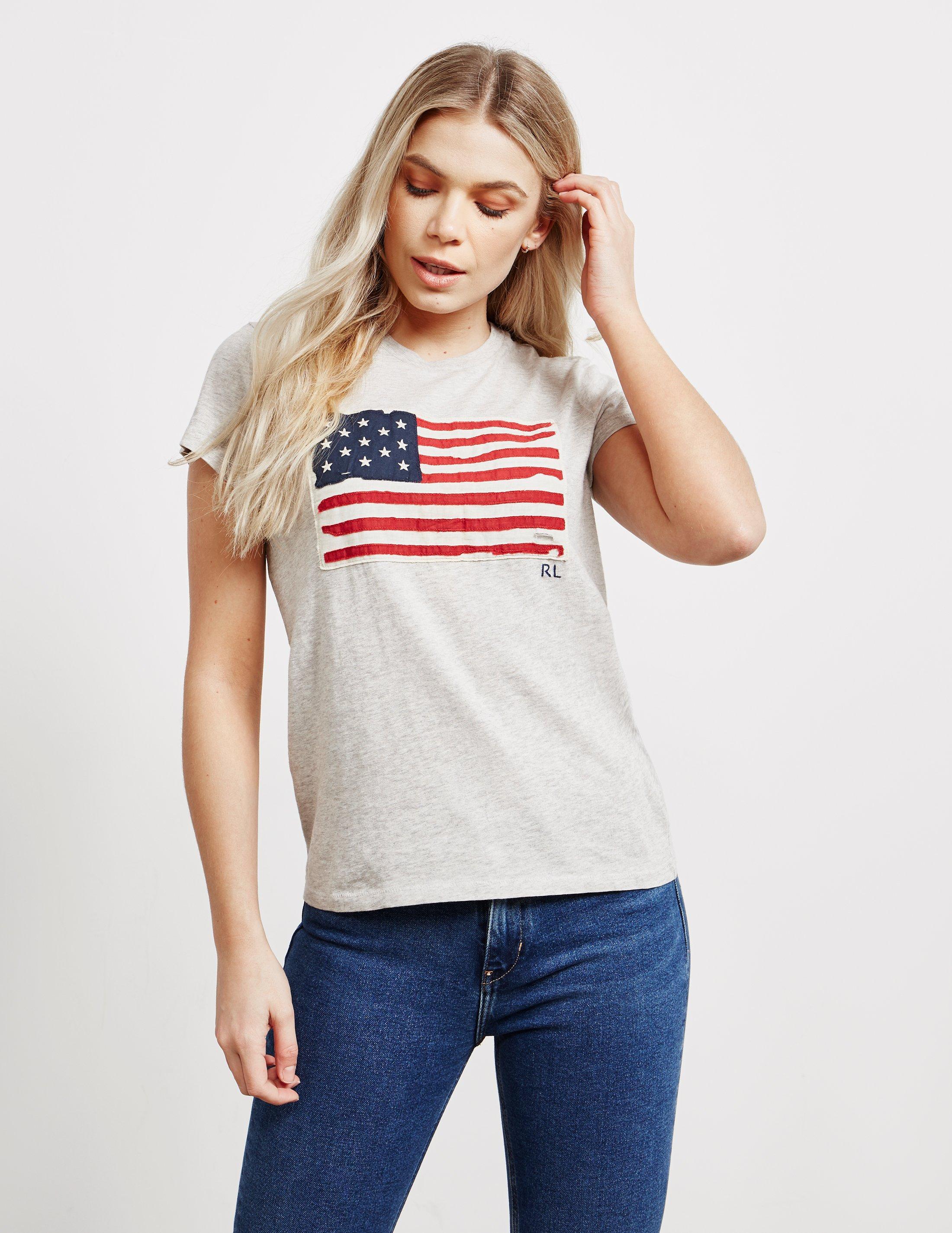 Polo Ralph Lauren Usa Flag T-shirt in Gray | Lyst