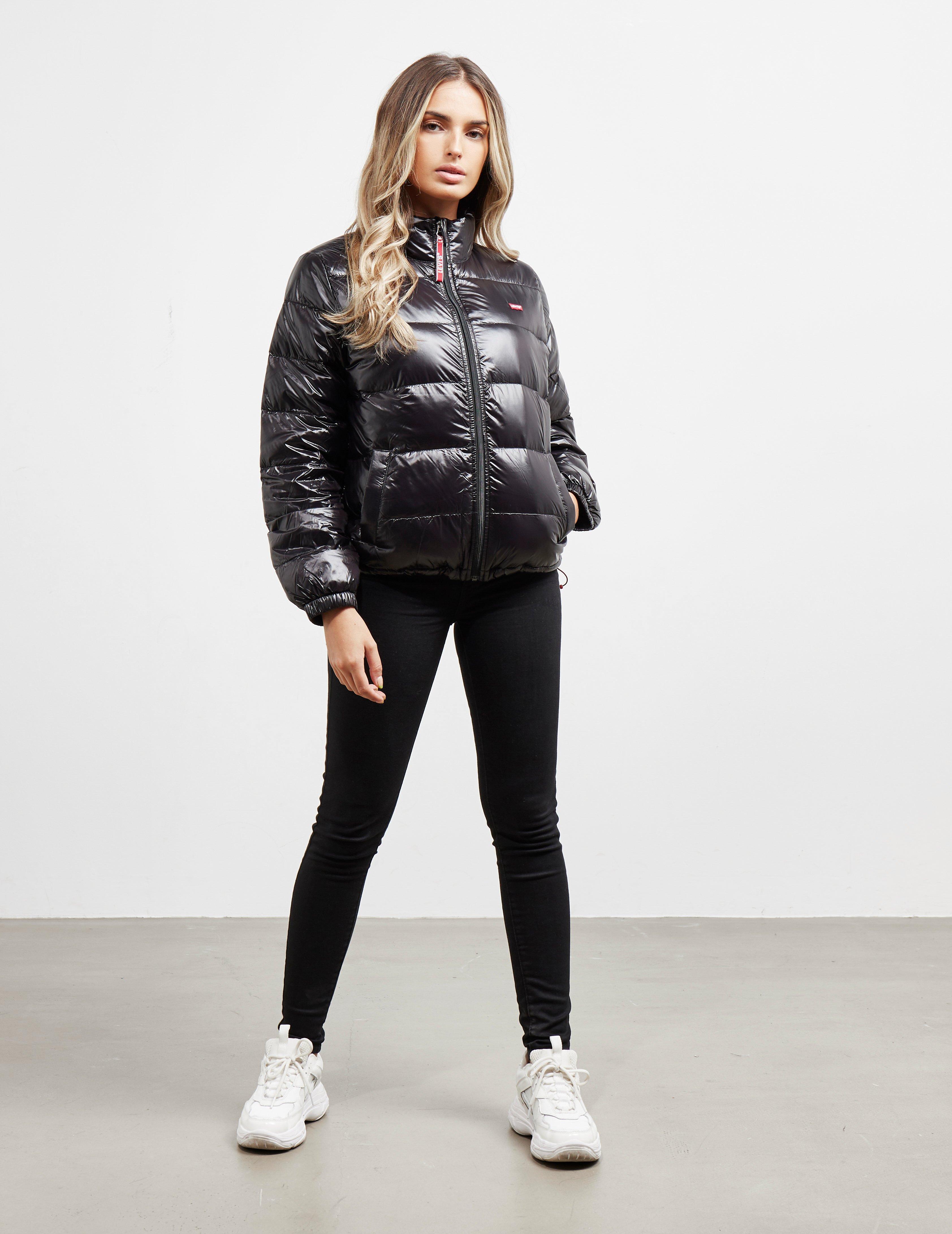 levi's black puffer jacket womens